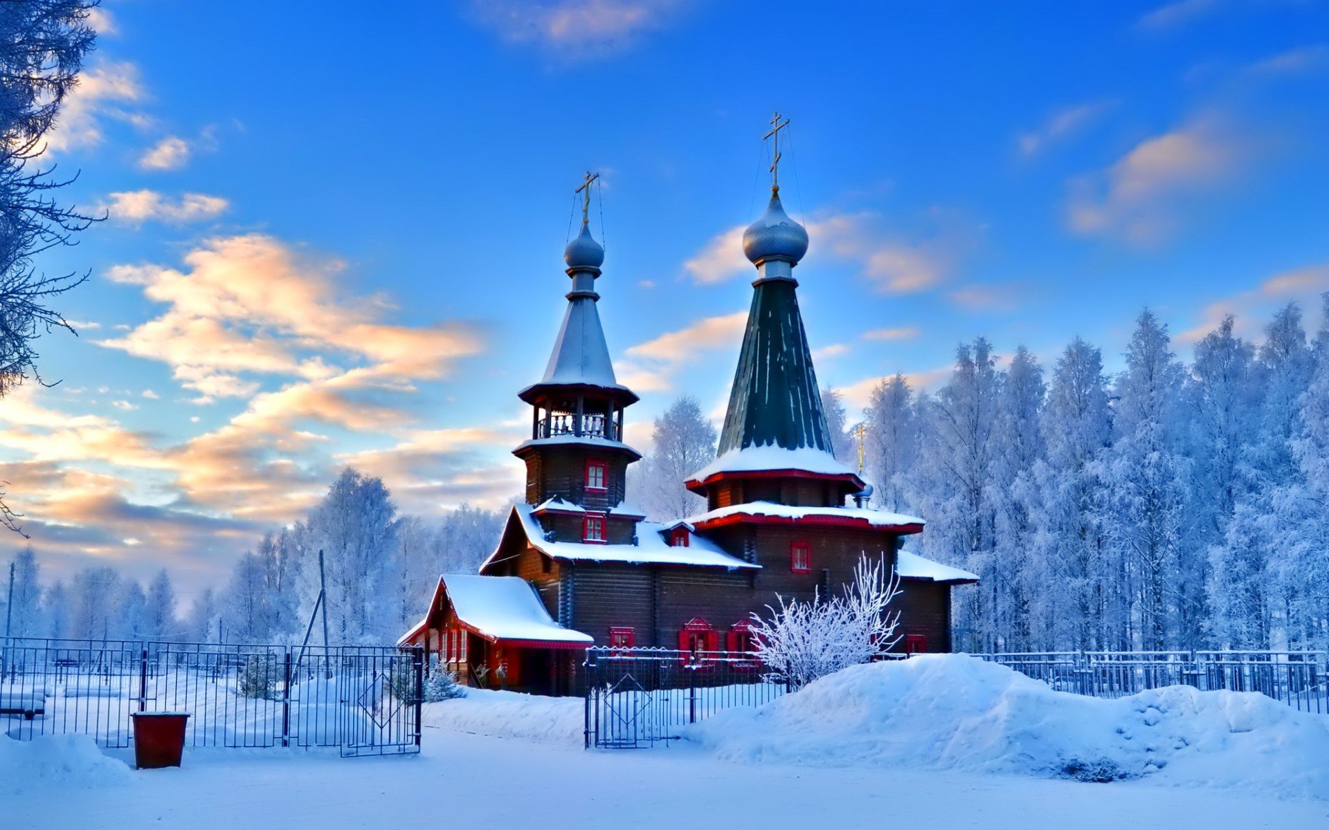 картинки храмы зимой
