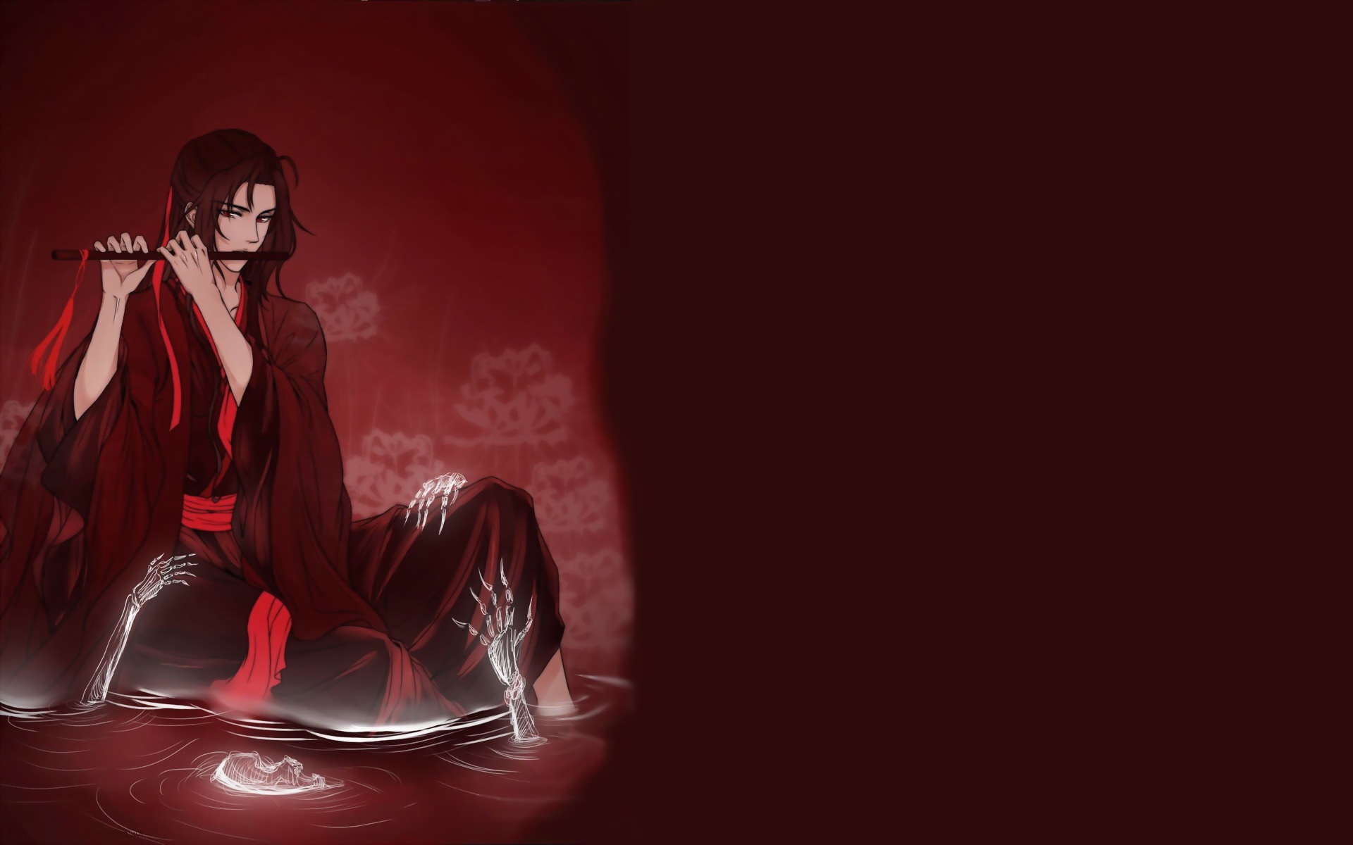 Mo dao zu shi, wei wuxian, flute, red eyes, shoujo, Anime, HD wallpaper