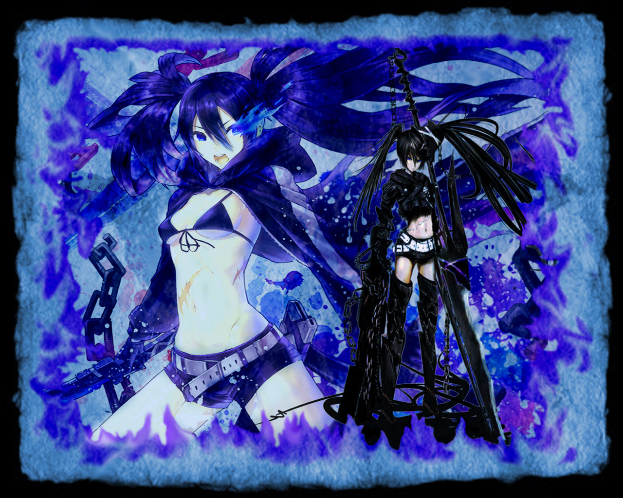 anime, black rock shooter, insane black rock shooter cell phone wallpapers