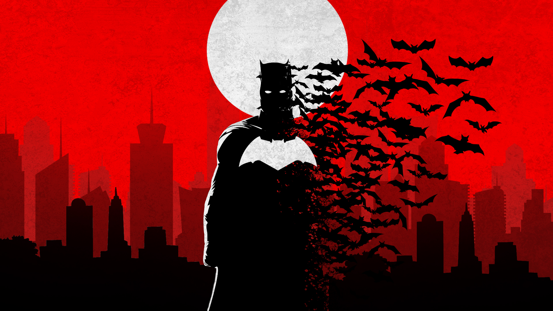 Batman with Bats & Moon Comics Wallpapers - Batman Wallpapers