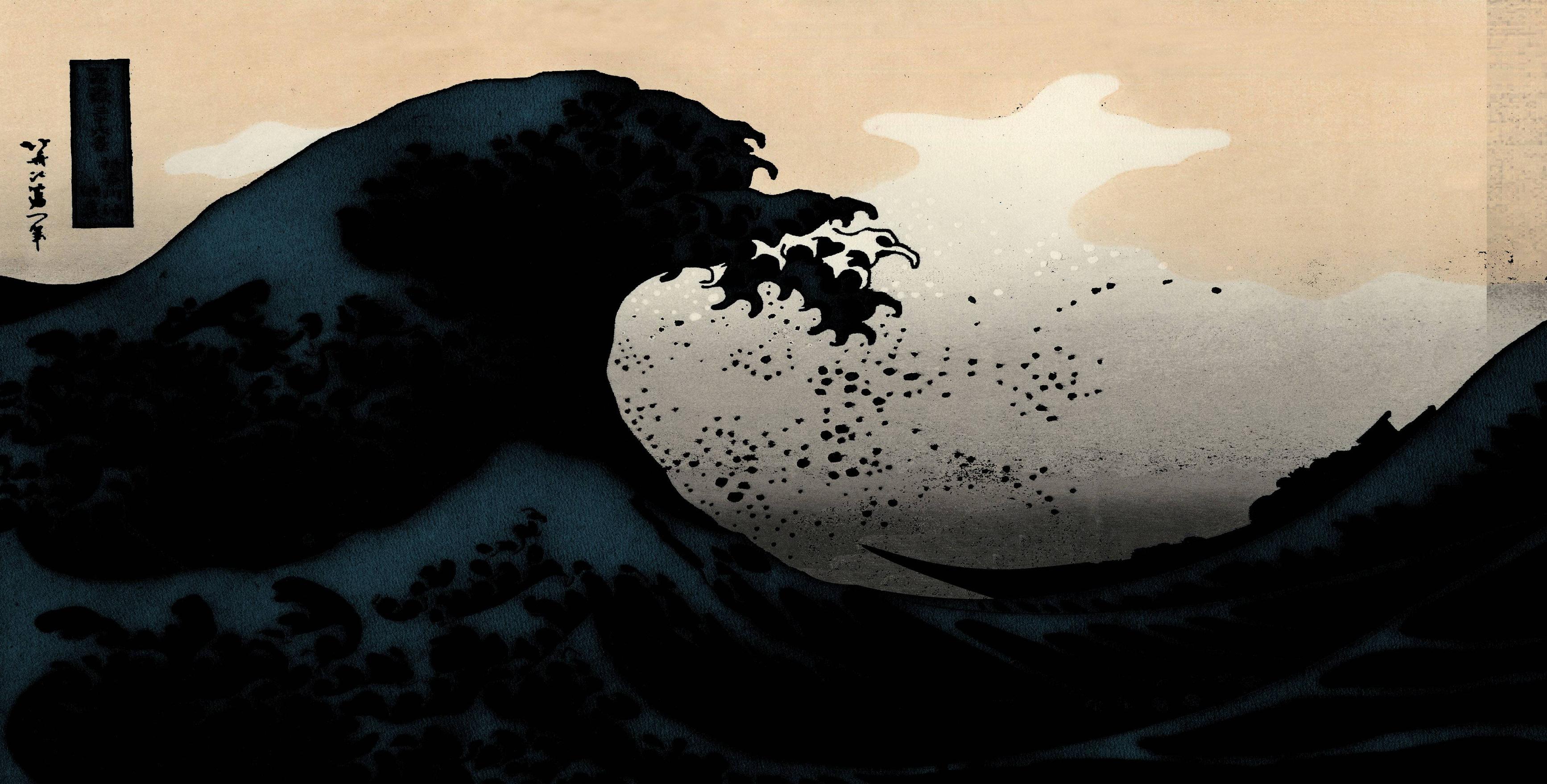 artistic, the great wave off kanagawa cellphone