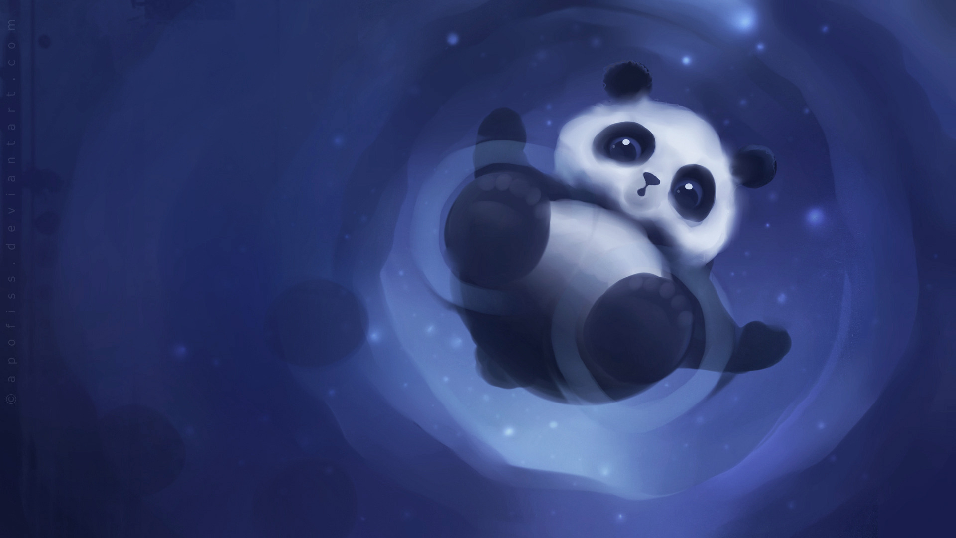 46909 скачать картинку рисунки, панды, животные, синие - обои и заставки бесплатно