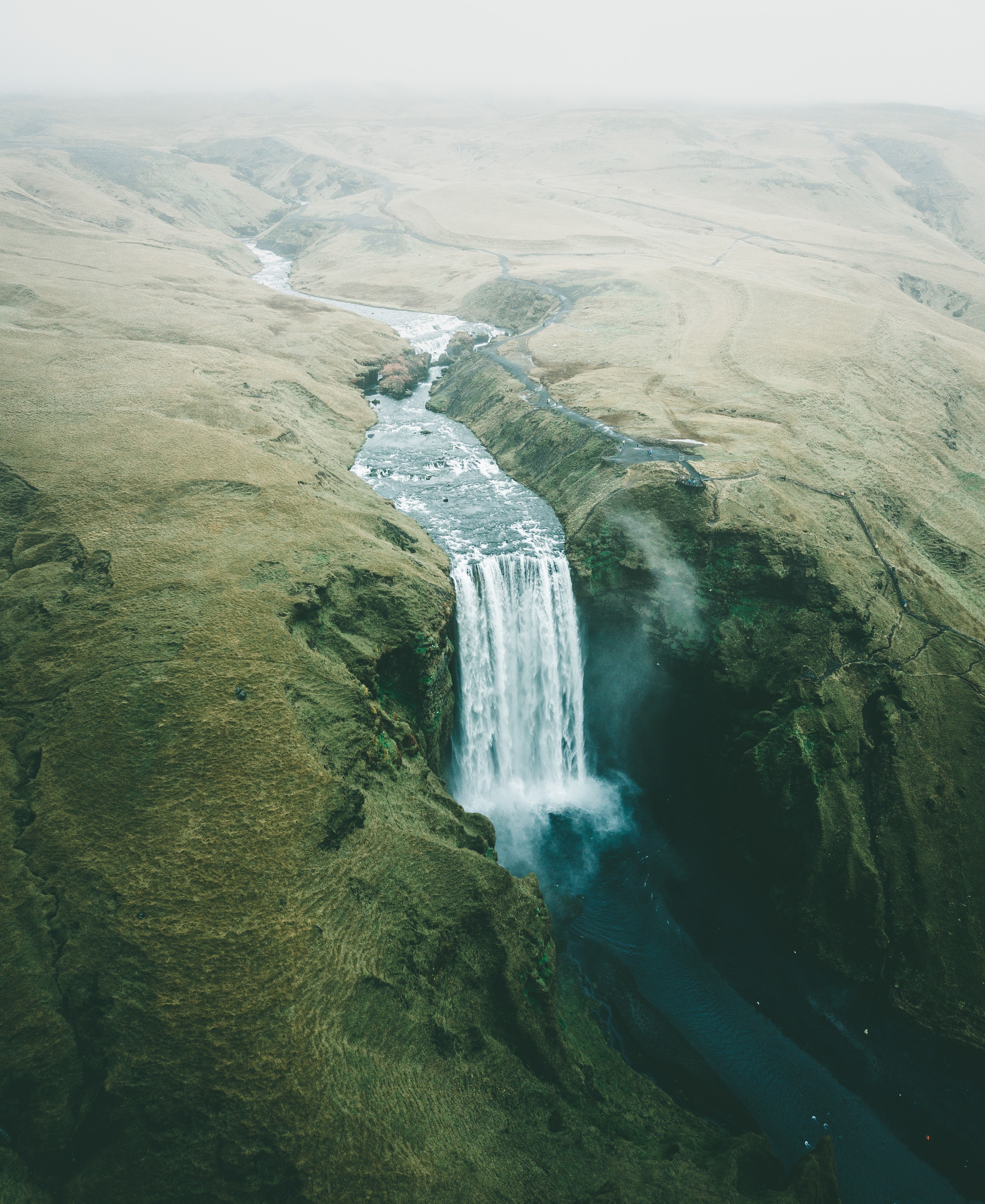 nature, water, waterfall, fog, break, precipice, flow lock screen backgrounds