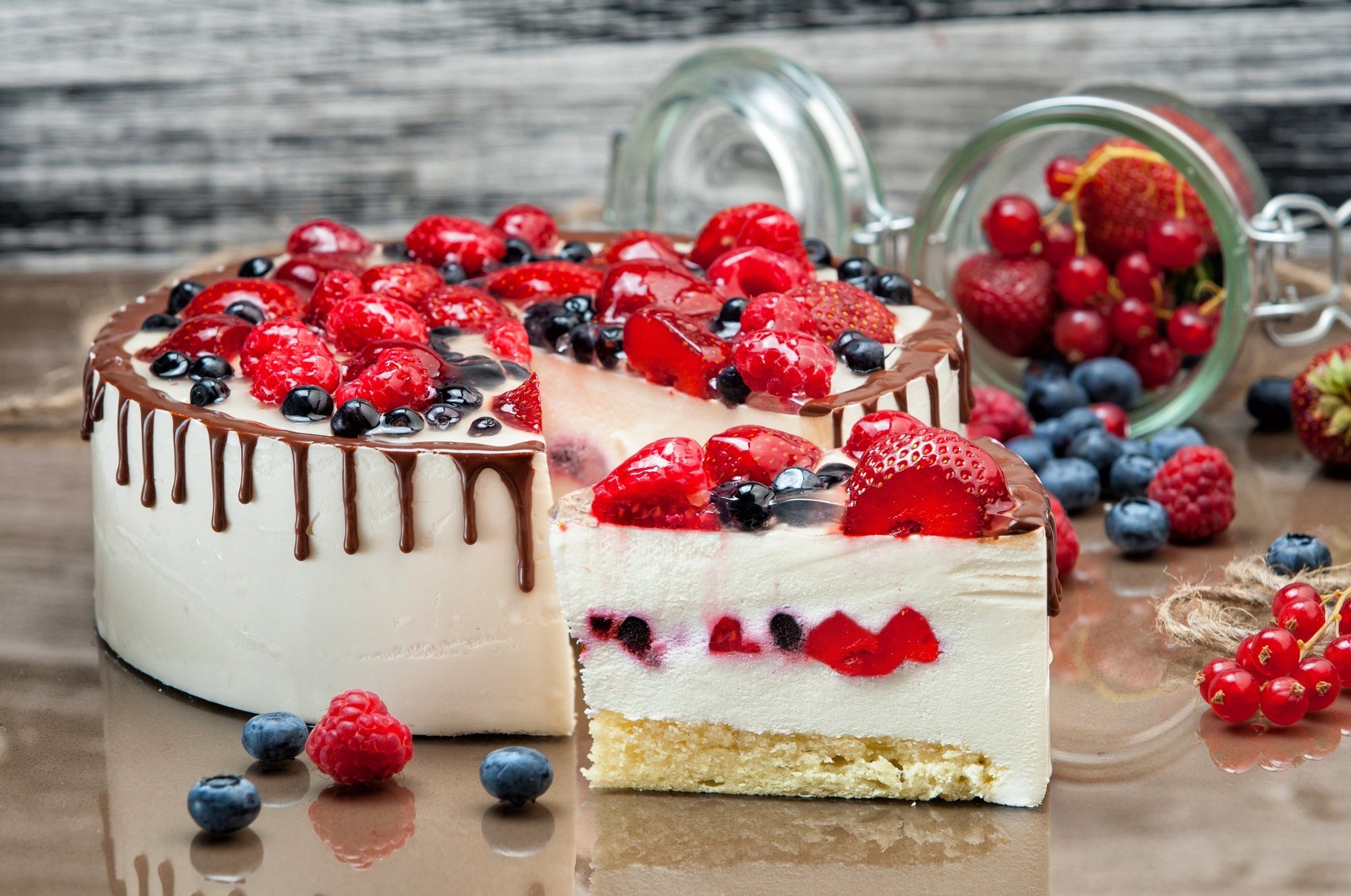 cheesecake, food, cake, berry, blueberry, dessert, fruit, pastry, raspberry, strawberry Full HD