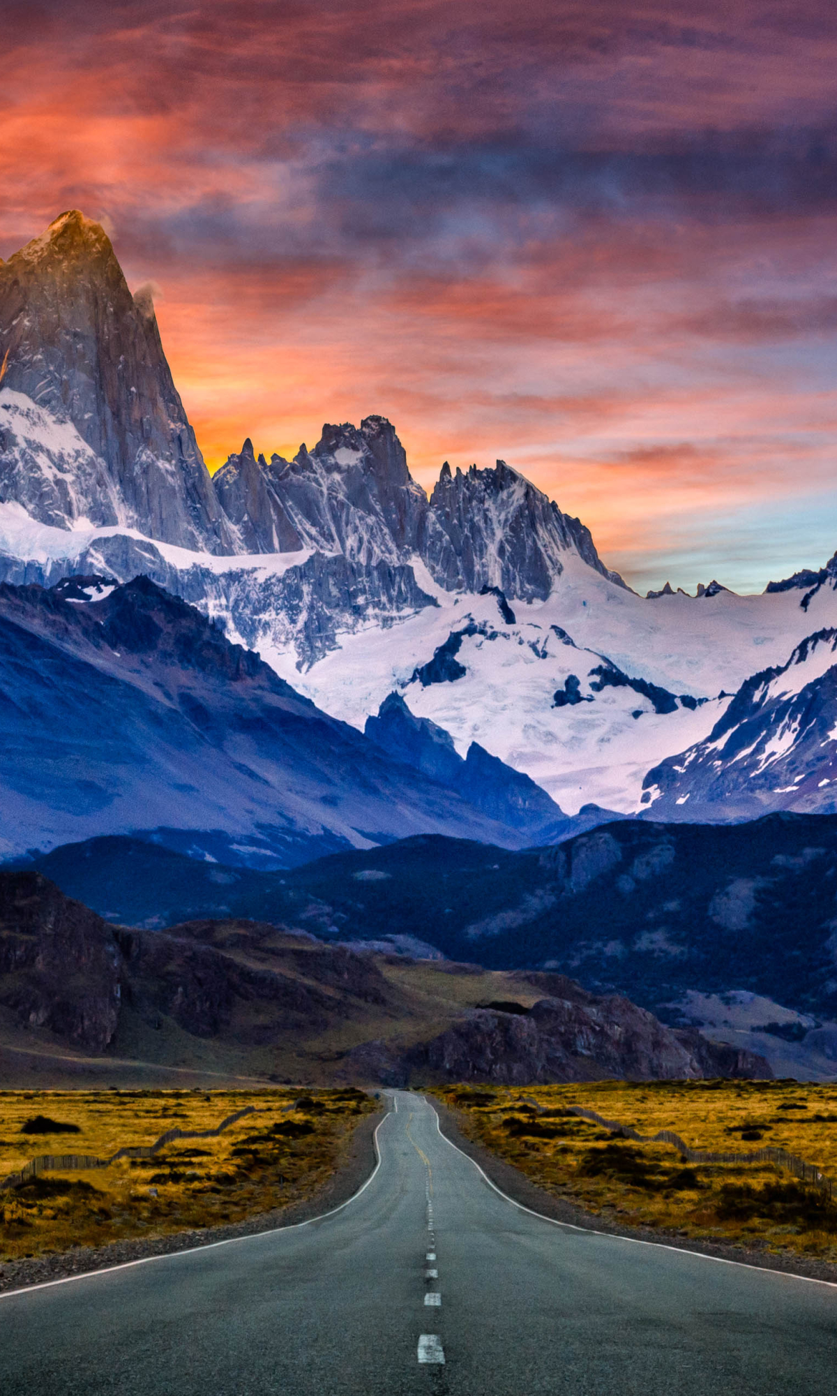 1107470 Hintergrundbild herunterladen erde/natur, berg fitz roy, sonnenuntergang, berg fitzroy, patagonien, argentinien, berg, gebirge, berge - Bildschirmschoner und Bilder kostenlos