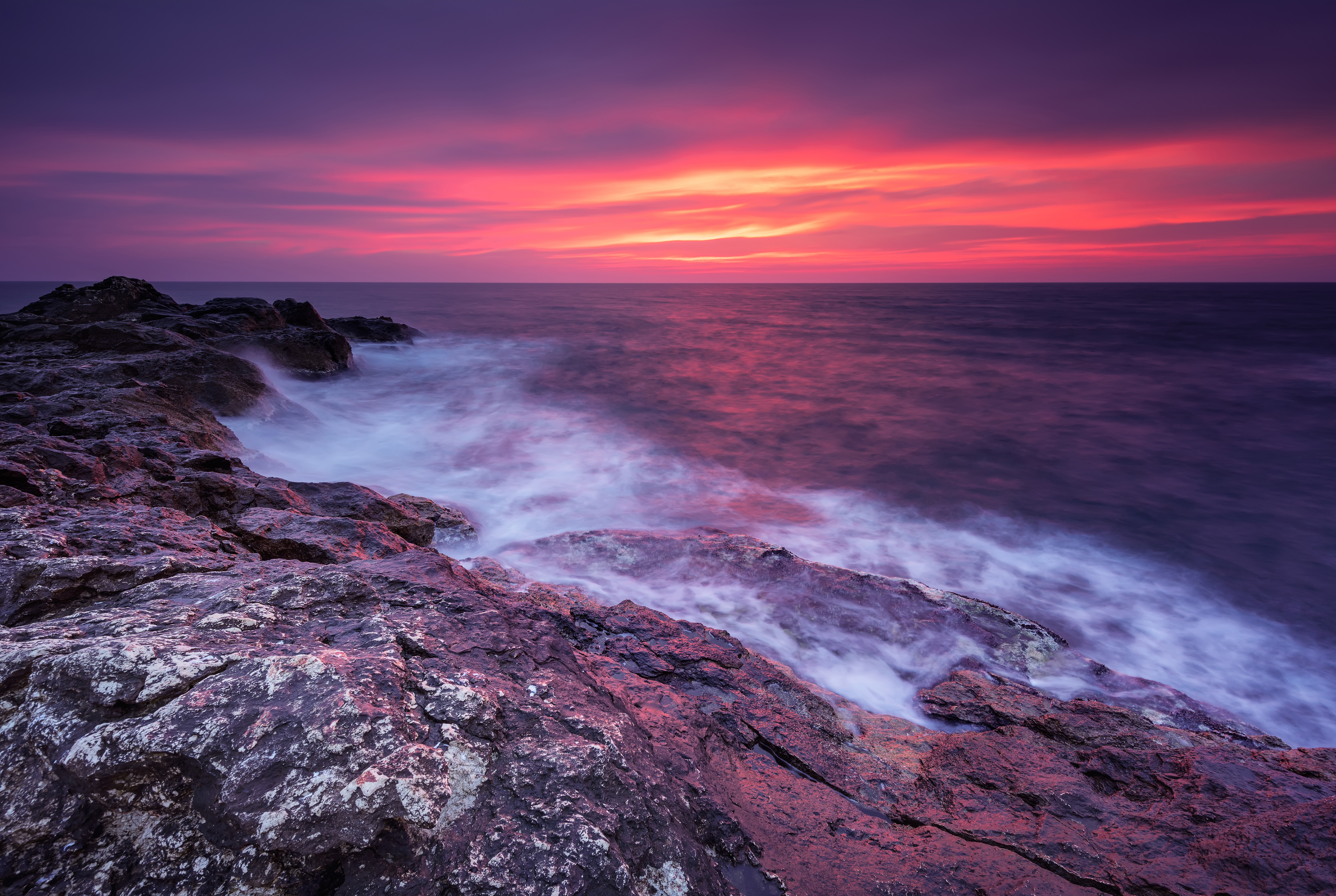 Free download wallpaper Nature, Sunset, Horizon, Ocean, Earth on your PC desktop