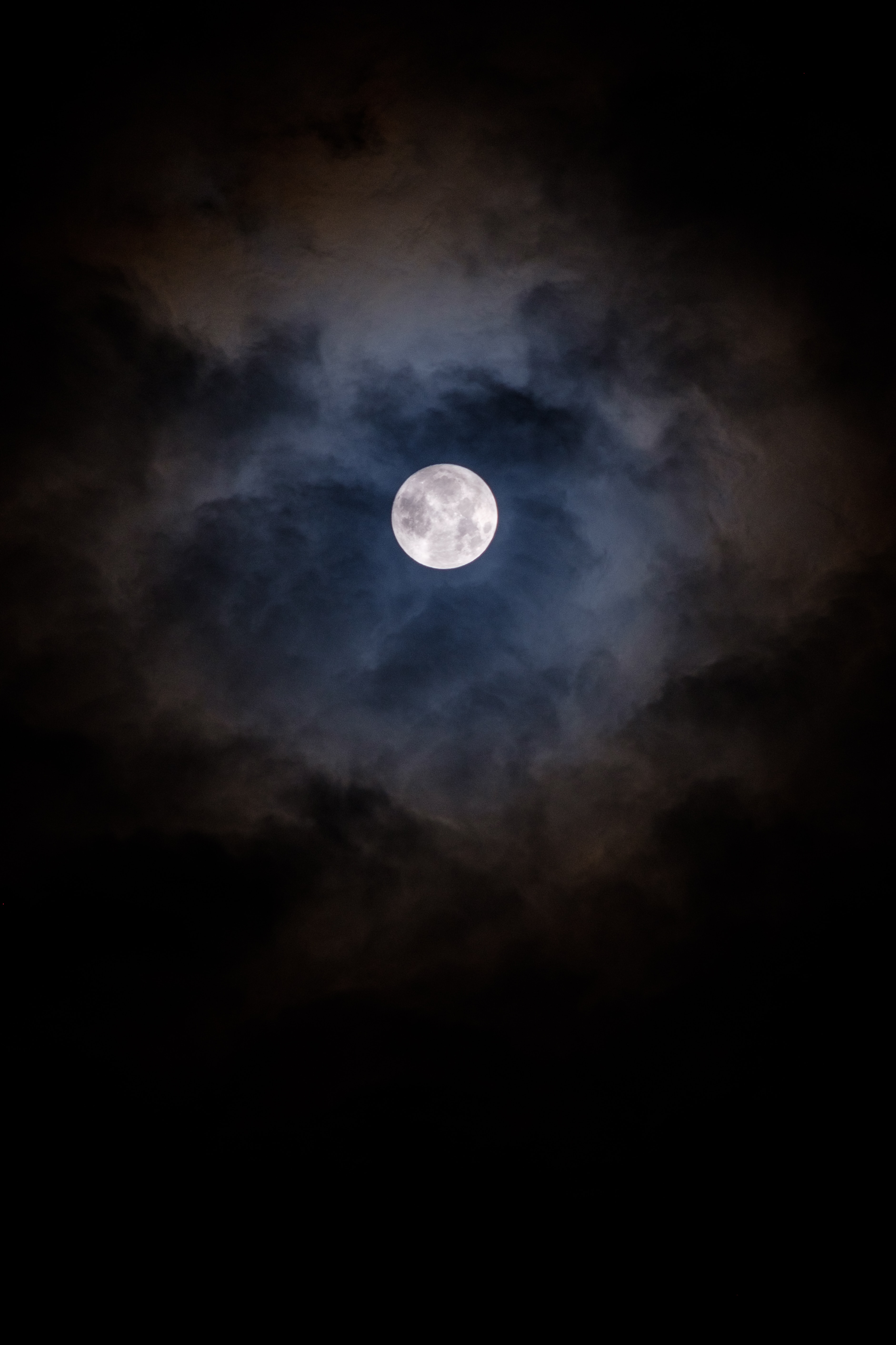 moon, moonlight, night, dark, clouds phone wallpaper