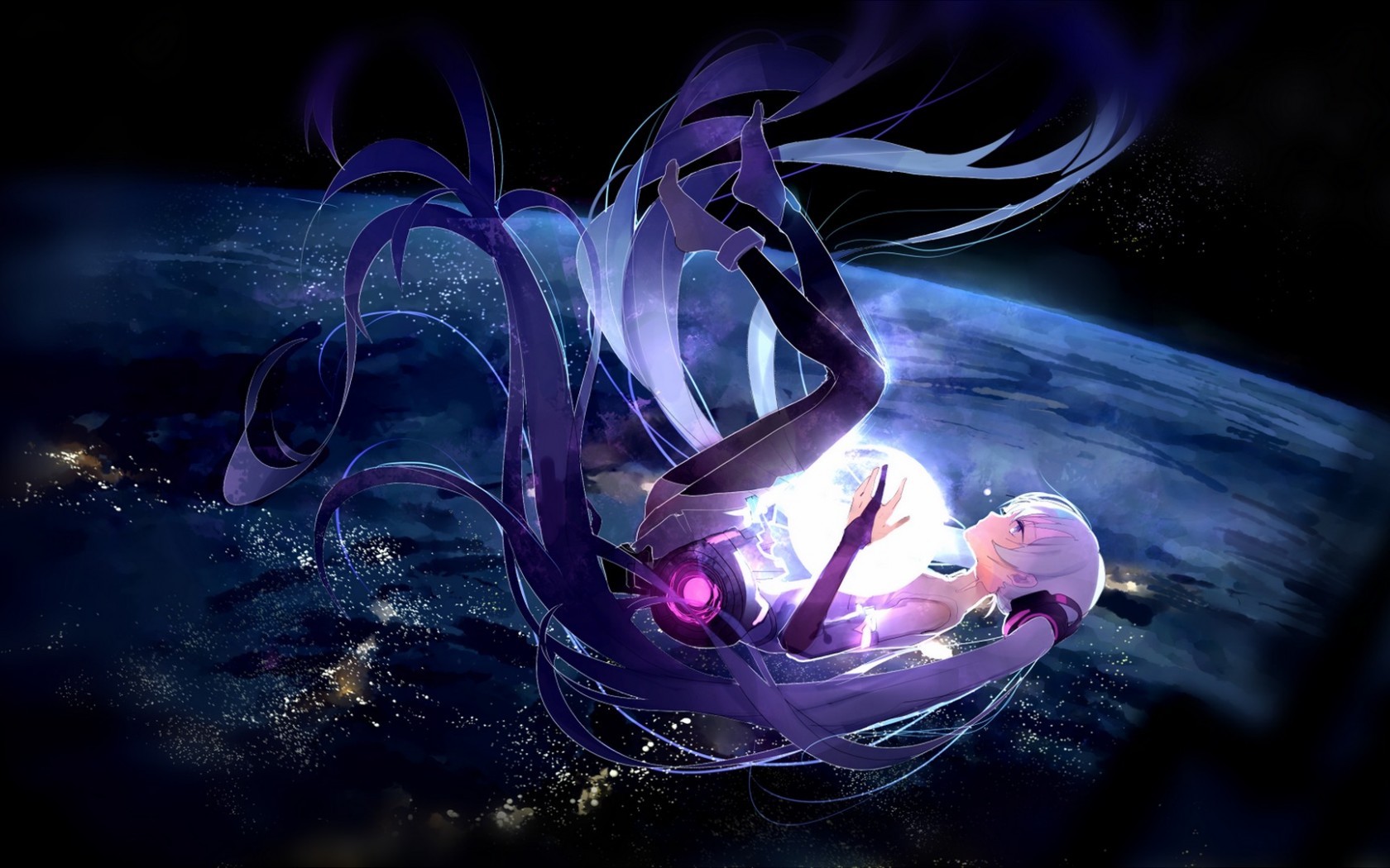 Фиолетовый космос аниме