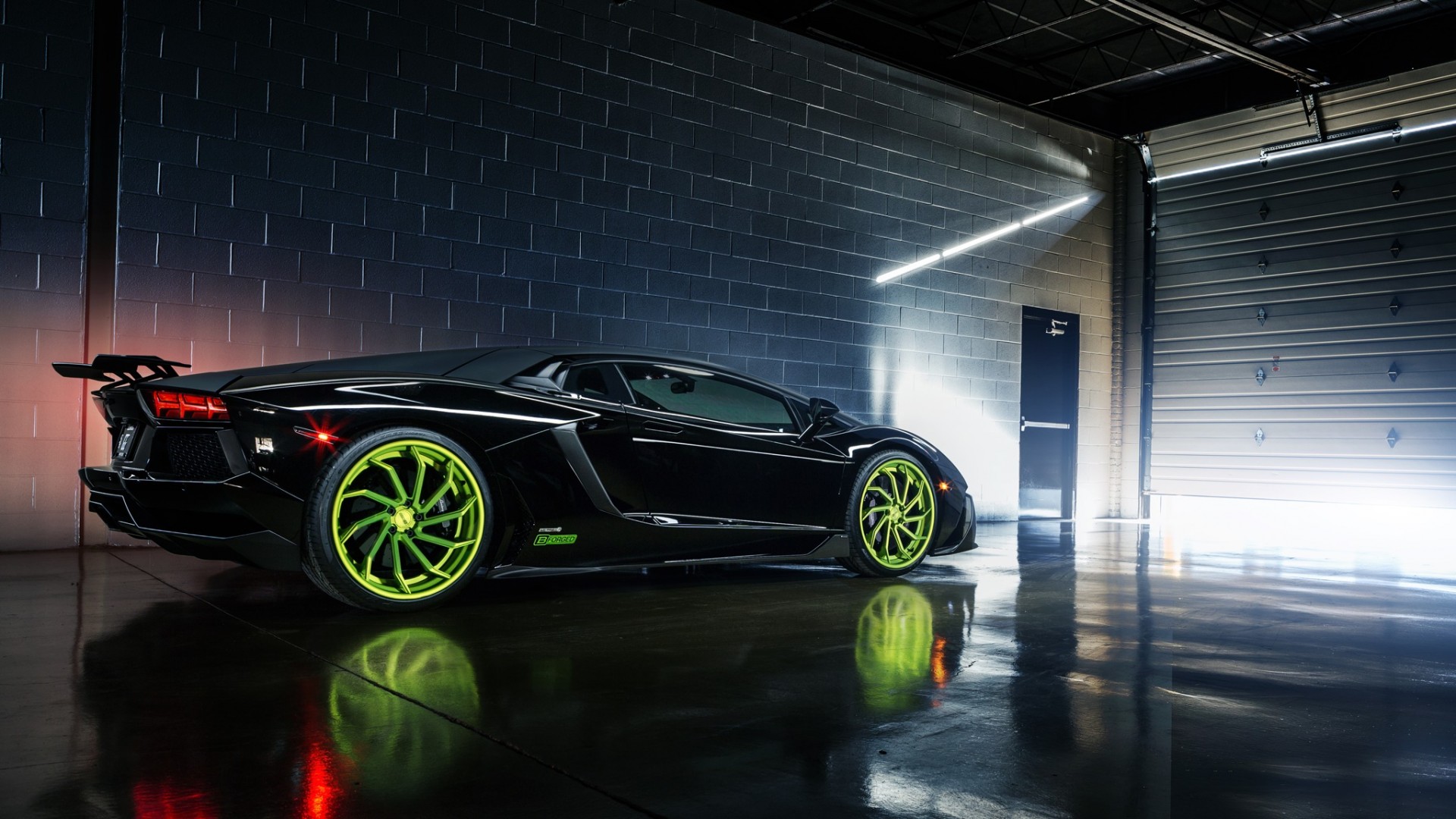 Lamborghini Aventador 4к Green