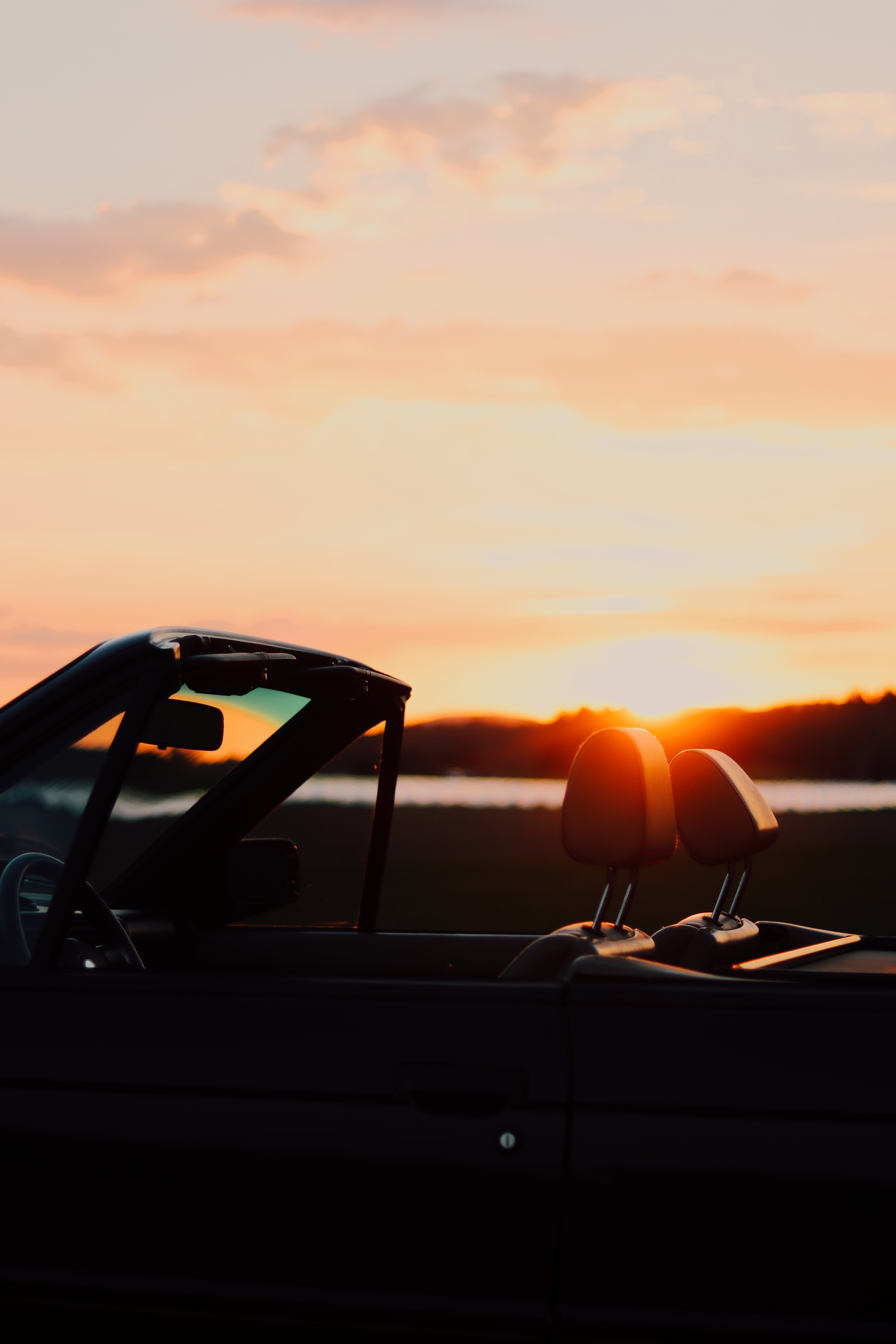 Free download wallpaper Cabriolet, Sunset, Dark, Car on your PC desktop