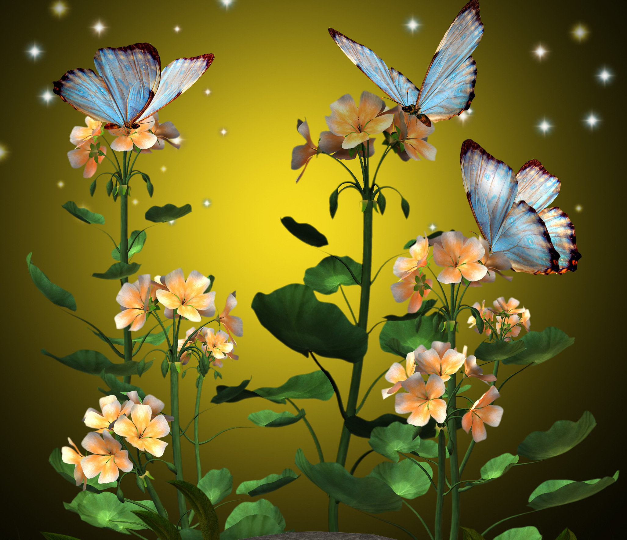 Free download wallpaper Flower, Butterfly, Colorful, Artistic on your PC desktop