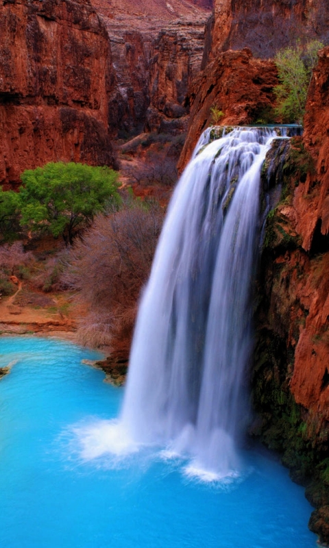 earth, havasu falls, canyon, waterfall, arizona, waterfalls cellphone