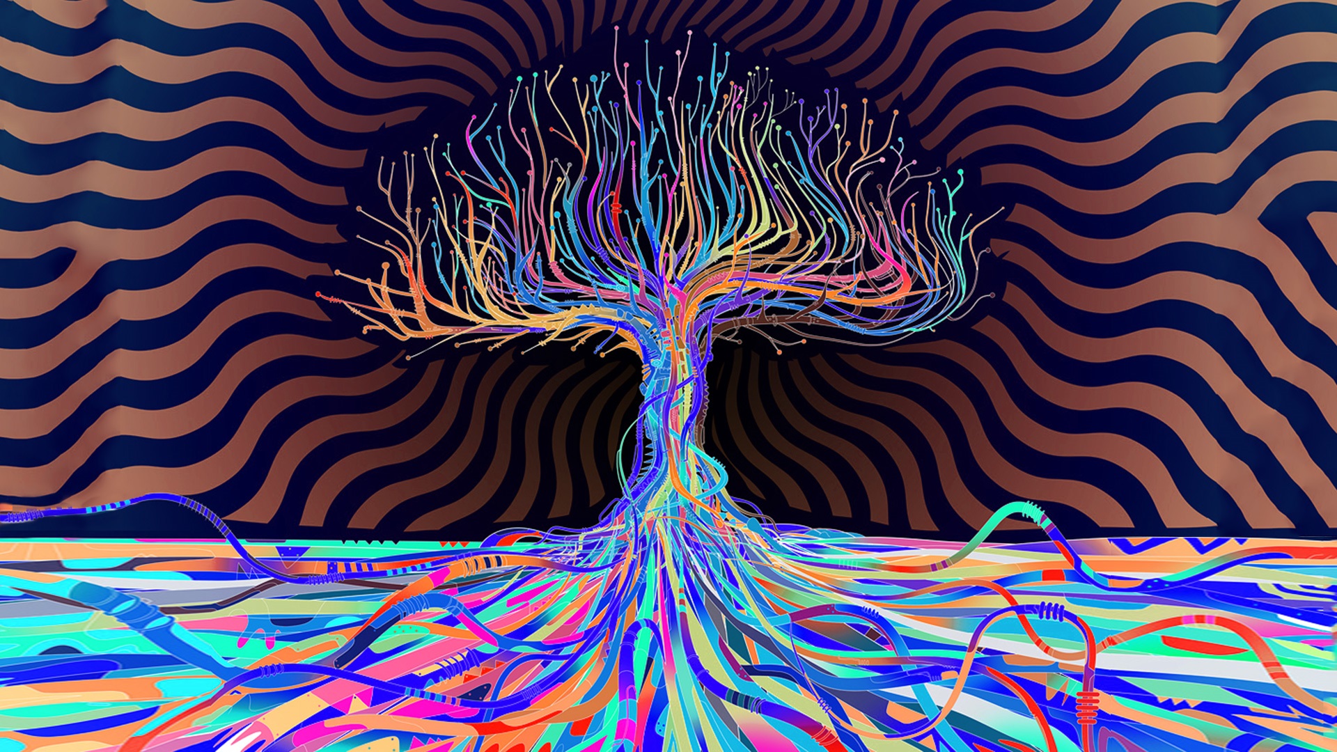 Free download wallpaper Tree, Colors, Colorful, Artistic on your PC desktop
