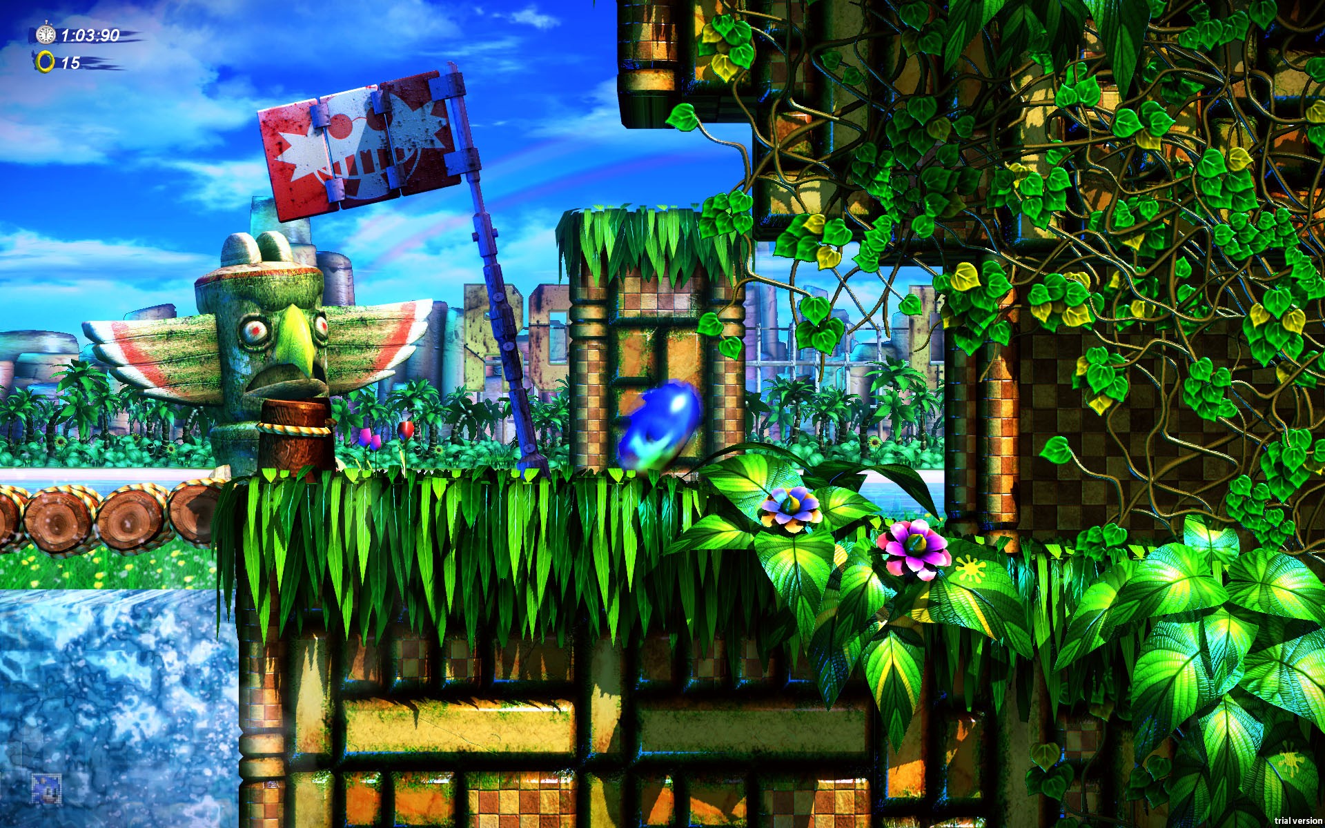 Green Hill Zone HD Backgrounds Free Download 