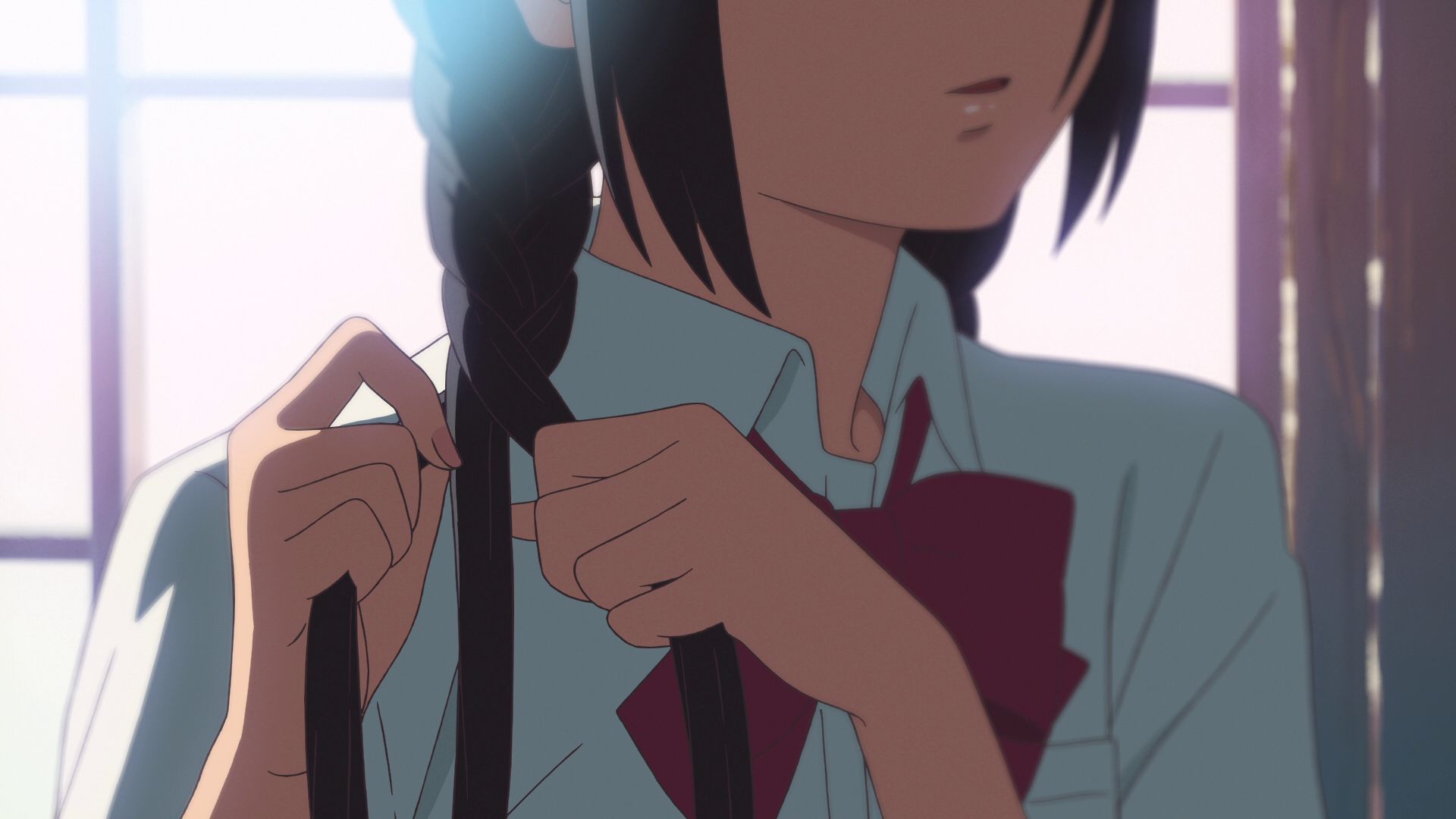 Anime, anime girls, Kimi no Na Wa, Miyamizu Mitsuha, short hair, black hair,  HD phone wallpaper