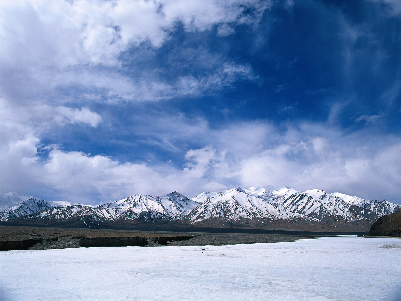 在您的 PC 桌面上免費下載 景观, 冬天, 天空, 山, 云 圖片