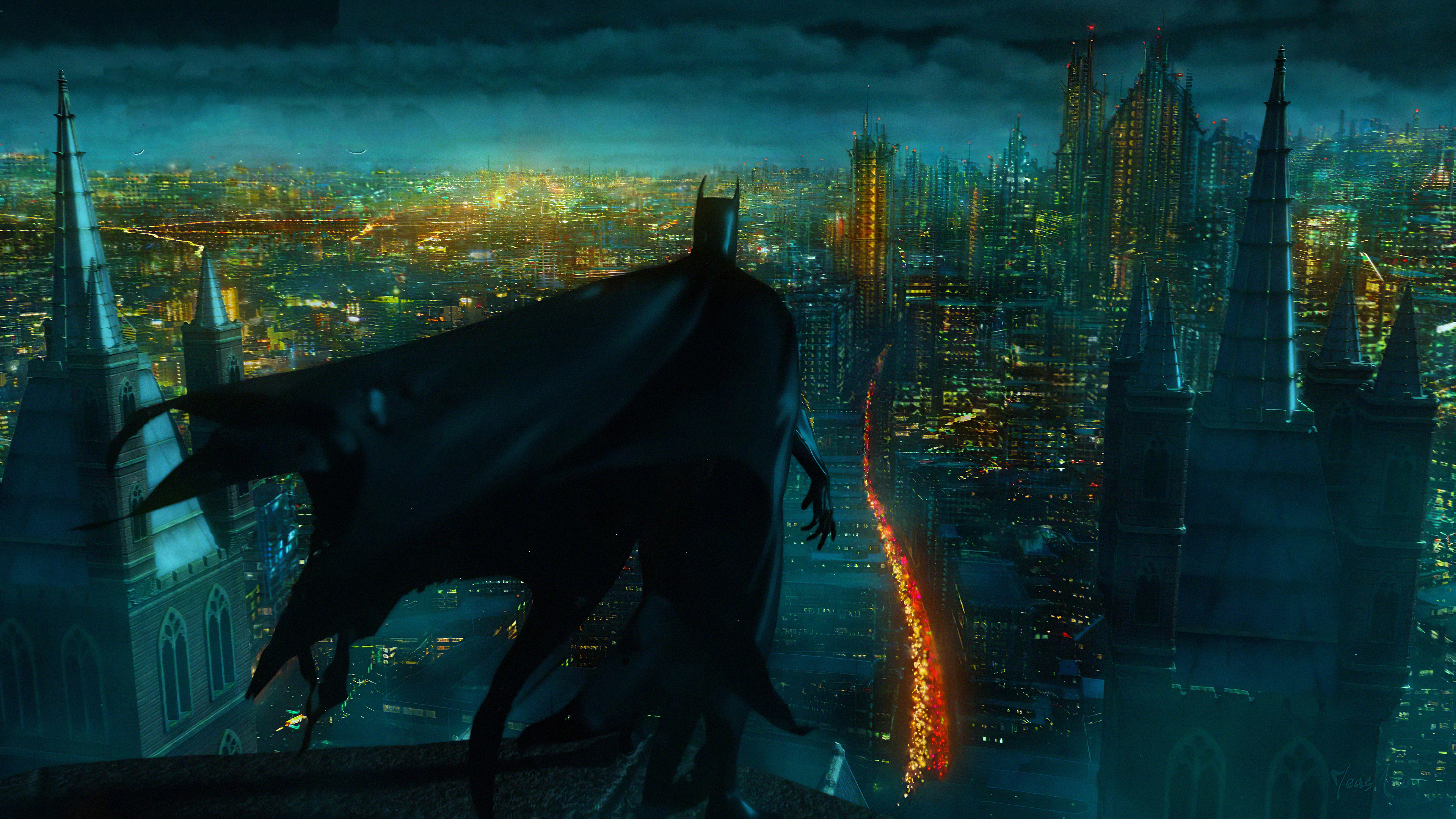 comics, batman, city, dc comics, gotham city phone wallpaper