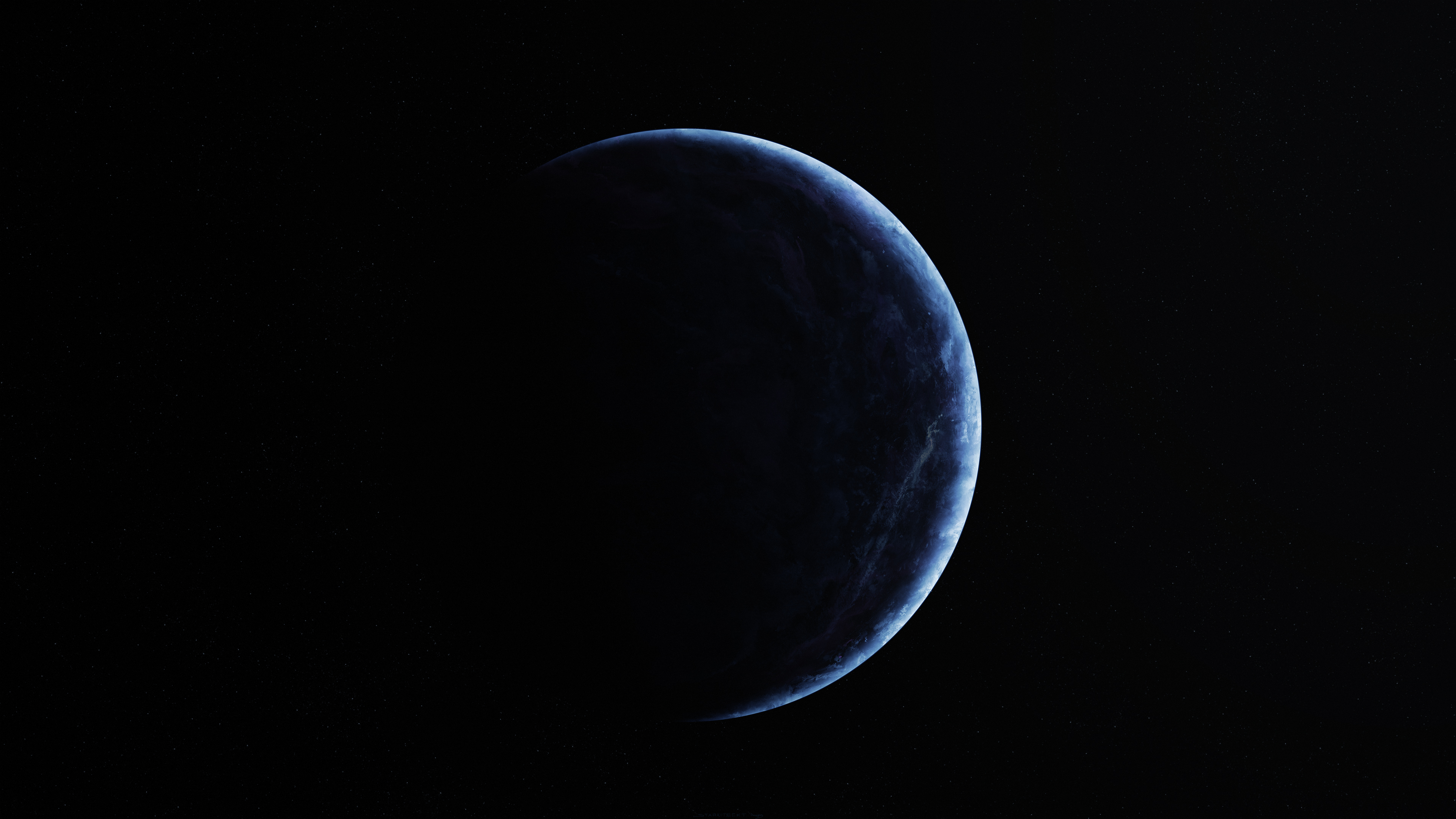 Планета на темном фоне