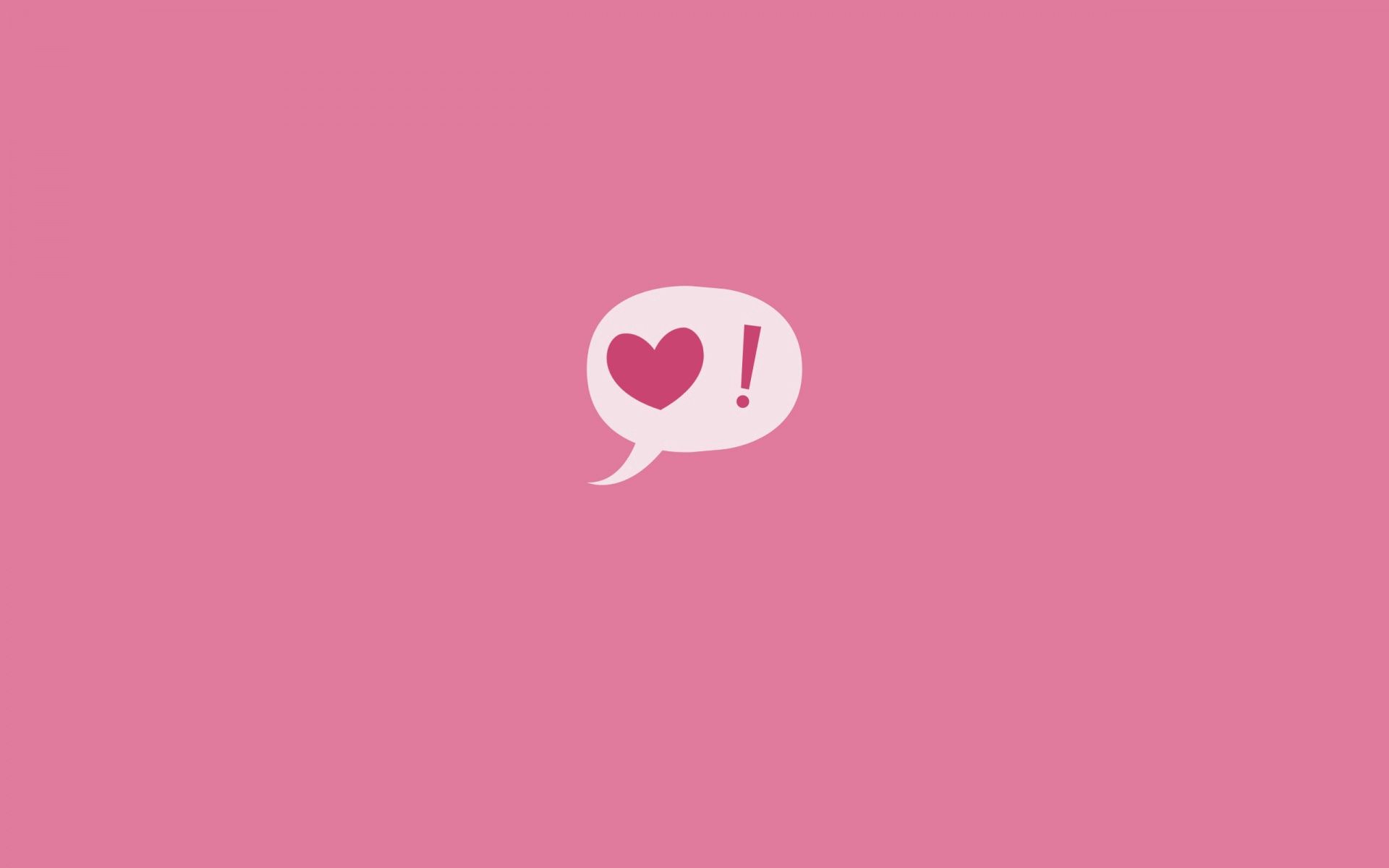 Download mobile wallpaper Exclamation, Sign, Pink, Minimalism, Heart for free.