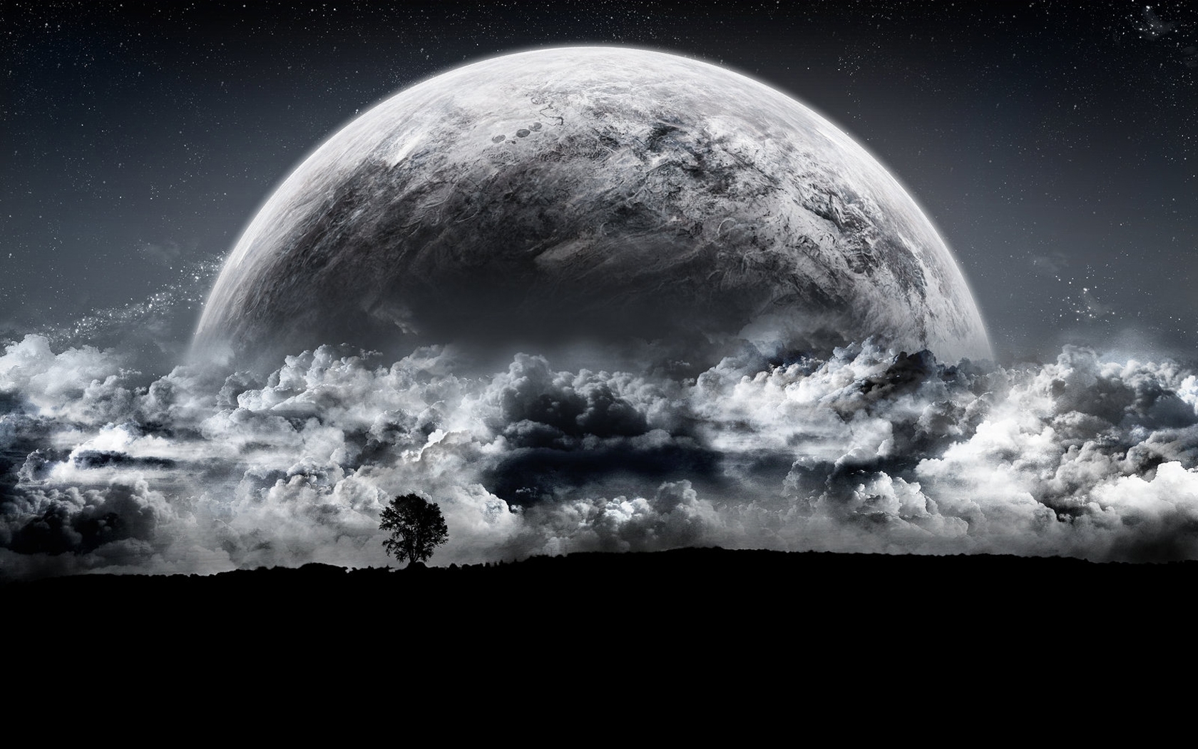 Download mobile wallpaper Sky, Landscape, Moon for free.