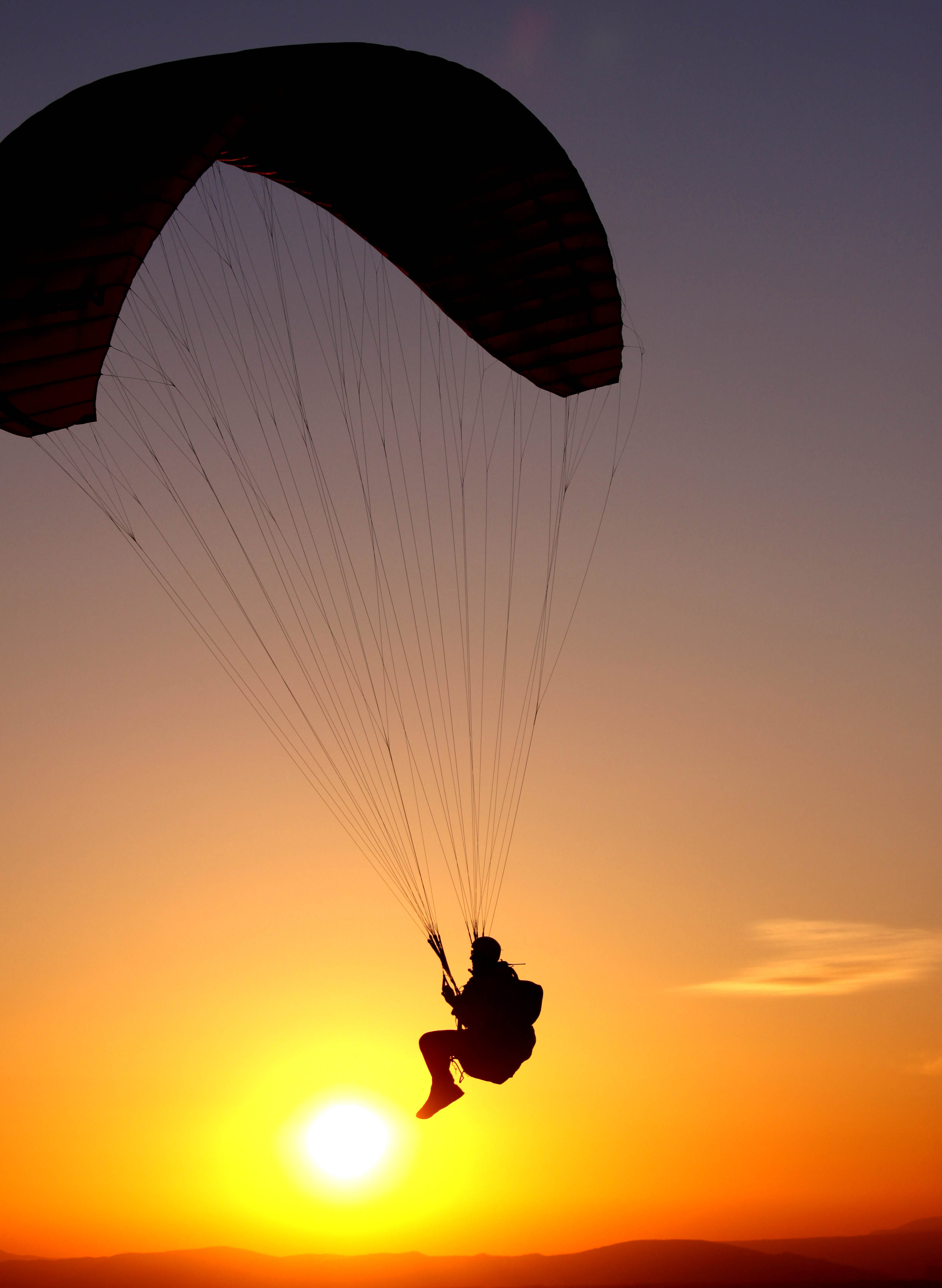 paragliding, flight, paraglider, person, sports, sky, silhouette, human cell phone wallpapers