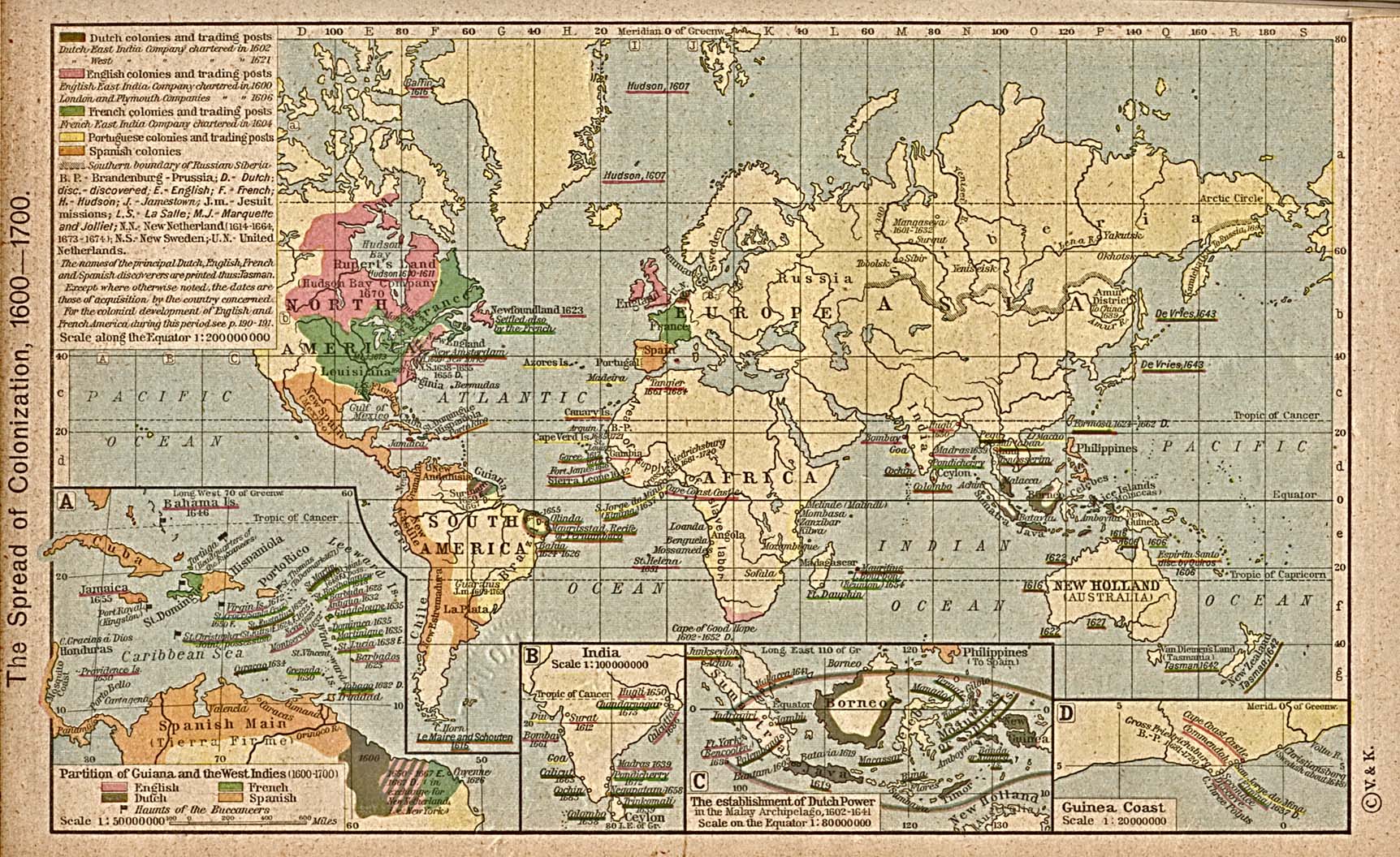 Карта мира 1750 года