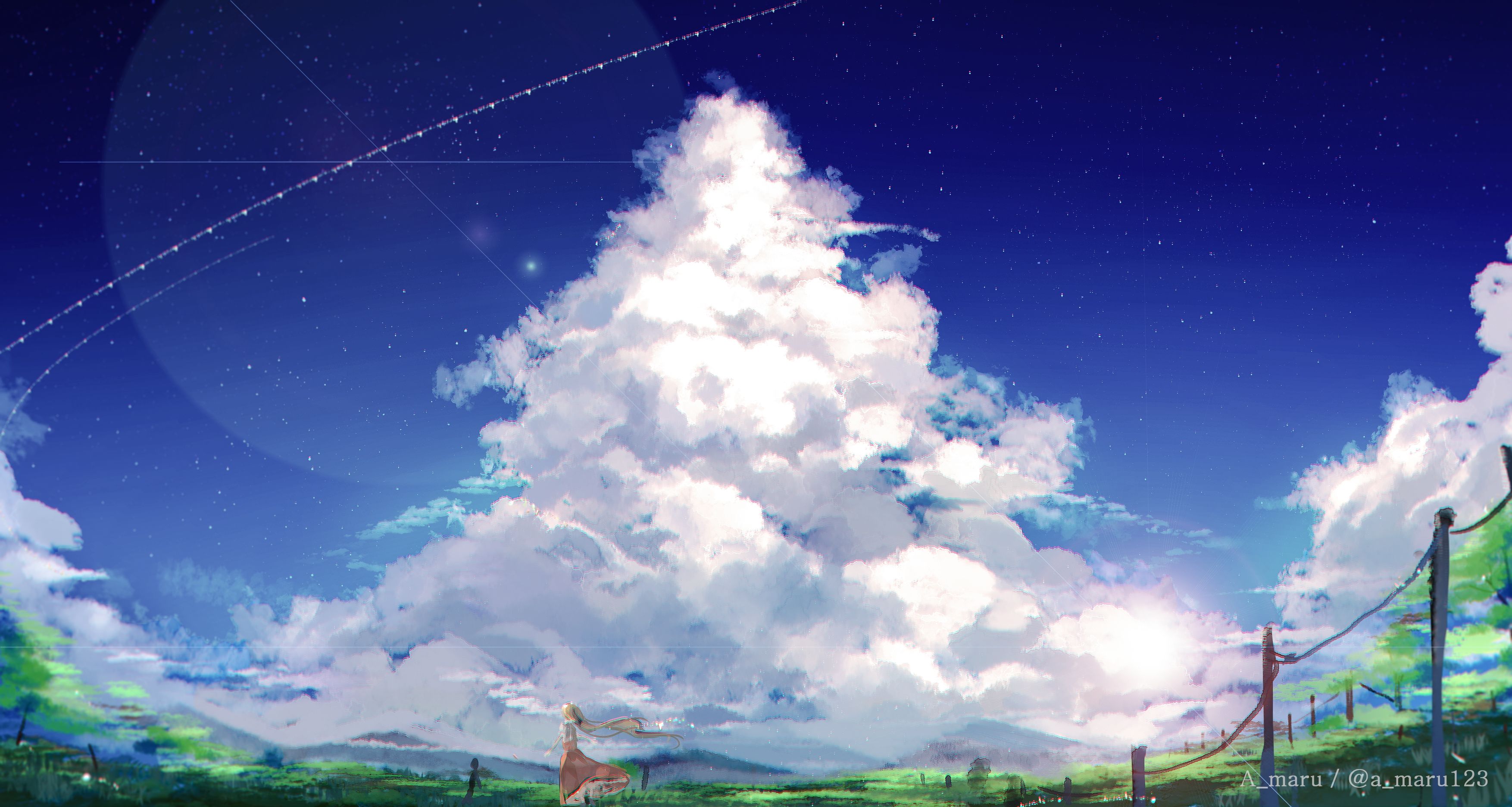 Wallpaper ID 367915  Anime Sky Phone Wallpaper Shooting Star Starry Sky  1080x2280 free download