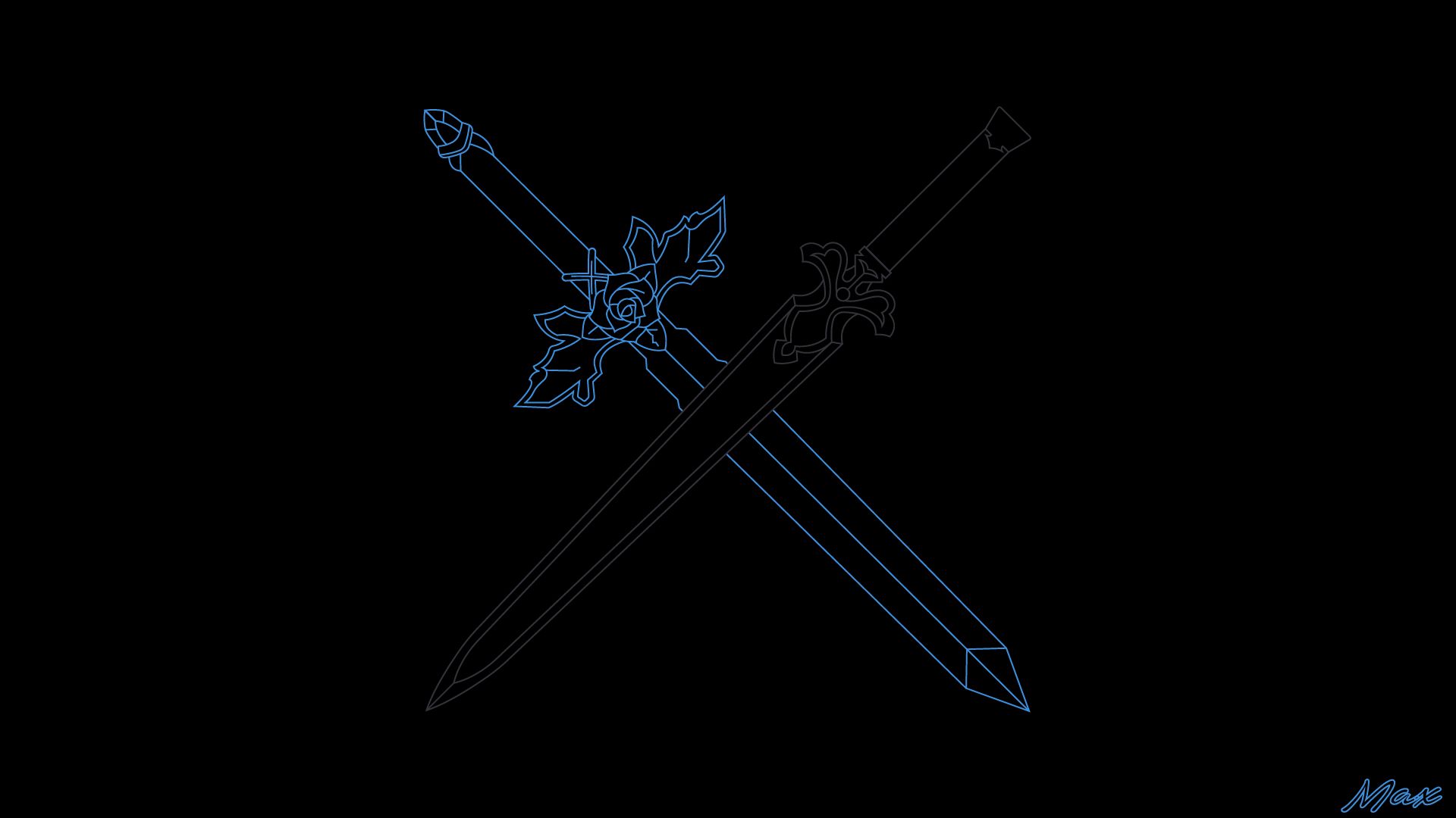 anime, sword art online: alicization, blue rose sword (sword art online), night sky sword (sword art online), sword art online