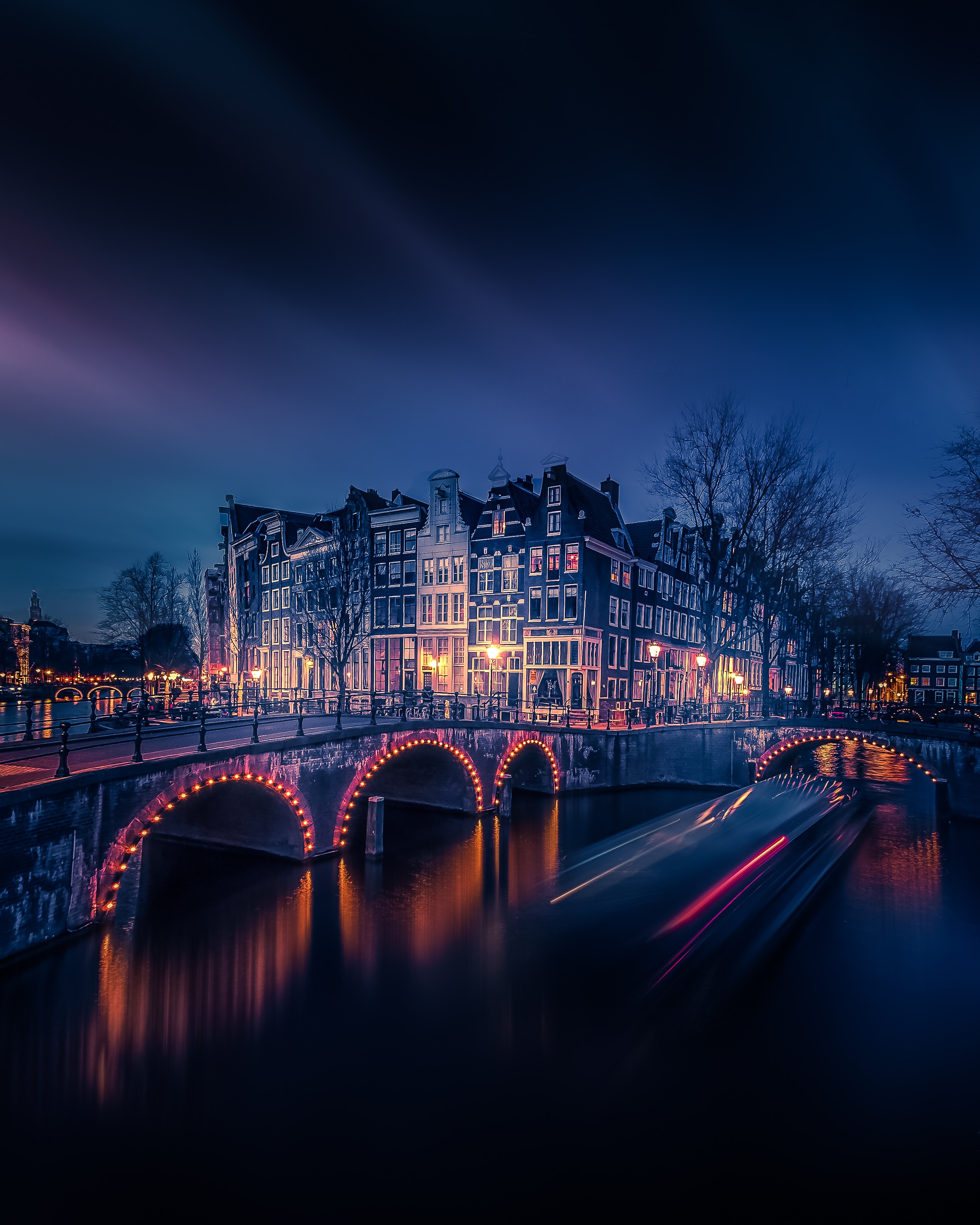 Descarga gratuita de fondo de pantalla para móvil de Amsterdam, Puente, Canal, Ciudades, Edificio, Ríos.