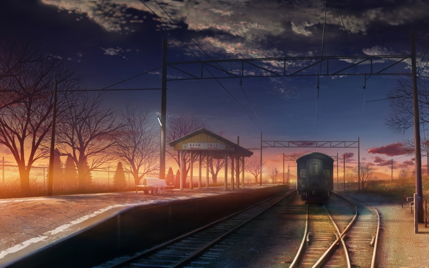 trains, landscape Aesthetic wallpaper