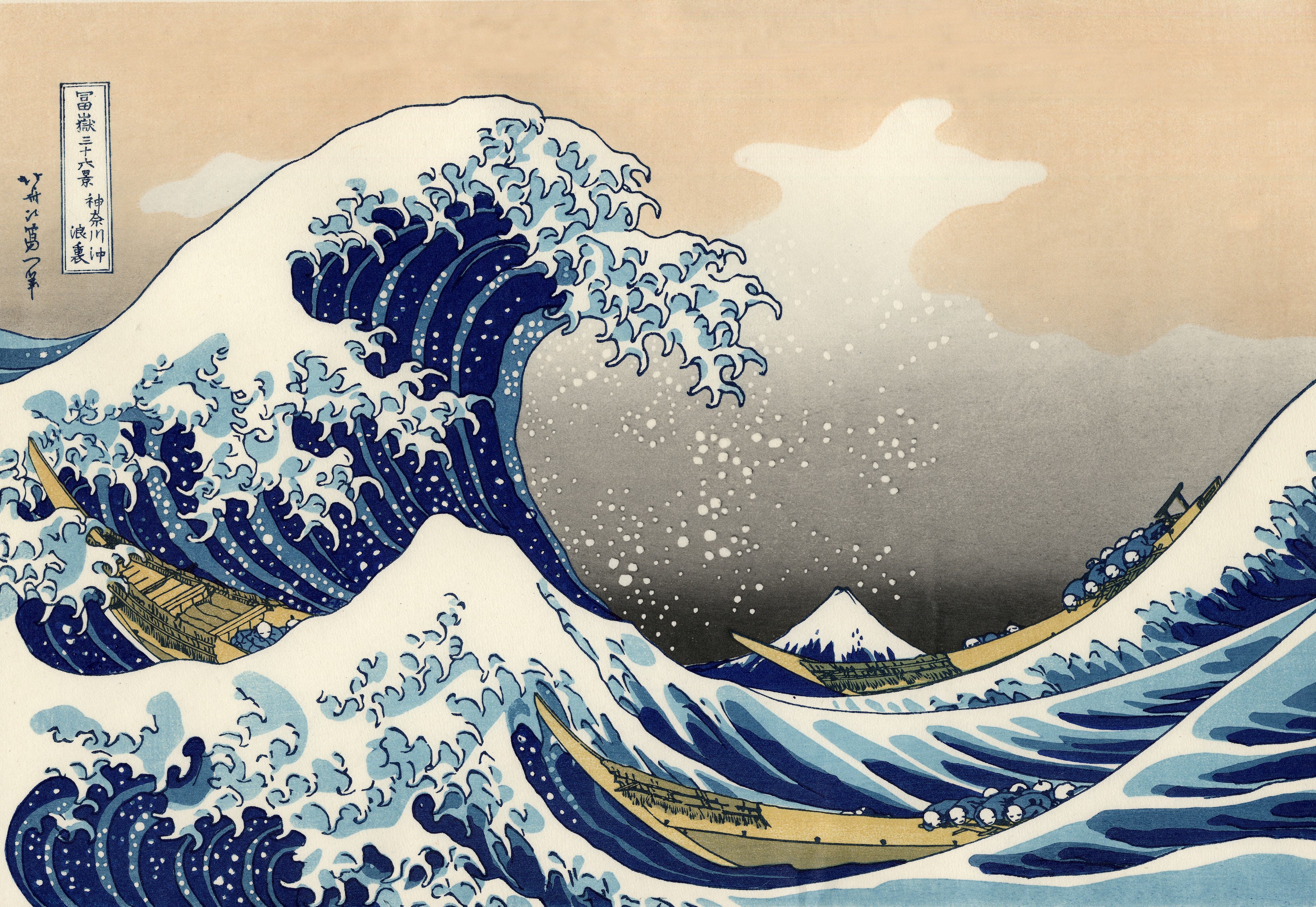 artistic, wave, the great wave off kanagawa 2160p