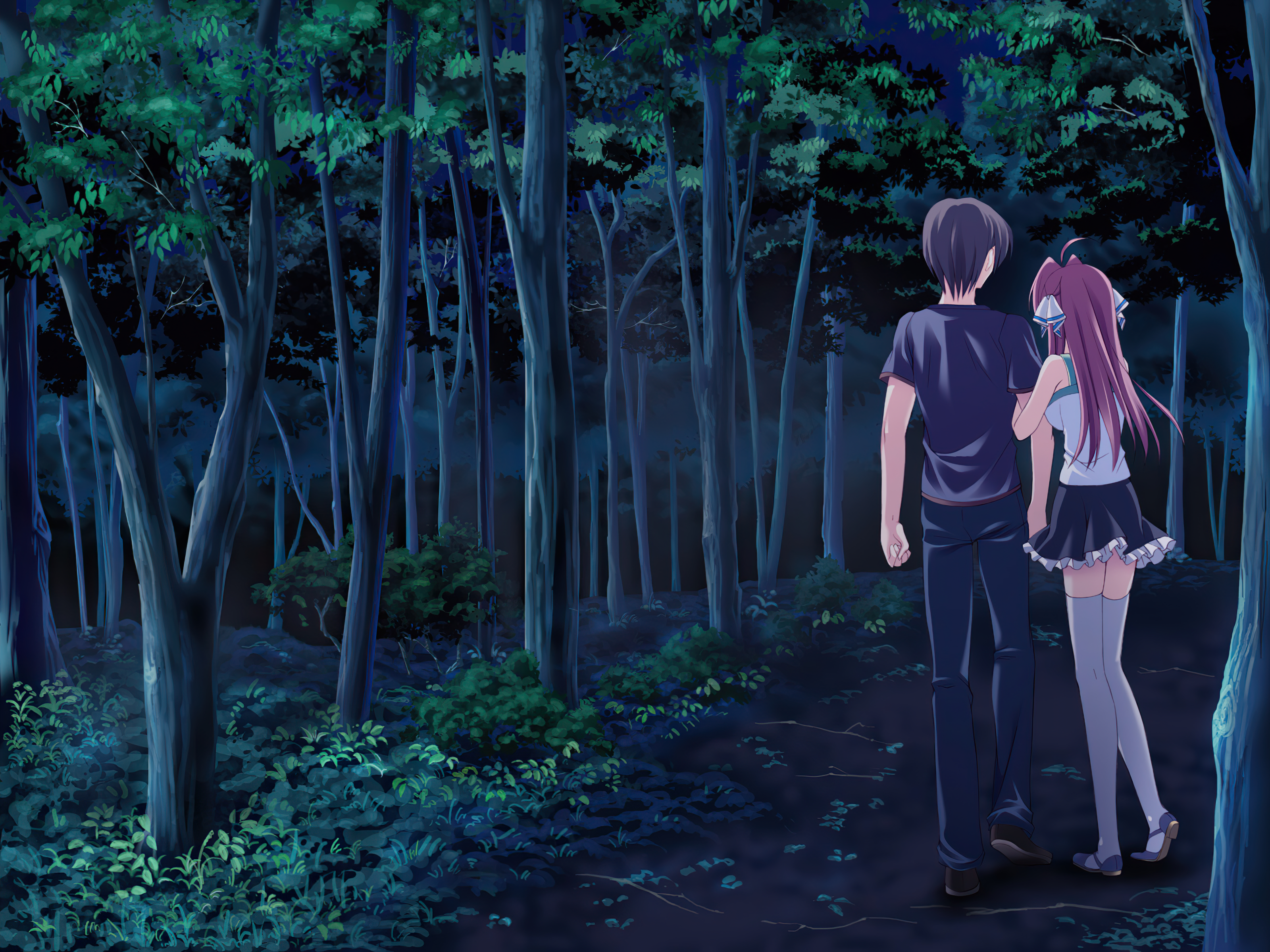 Прогулка по лесу аниме