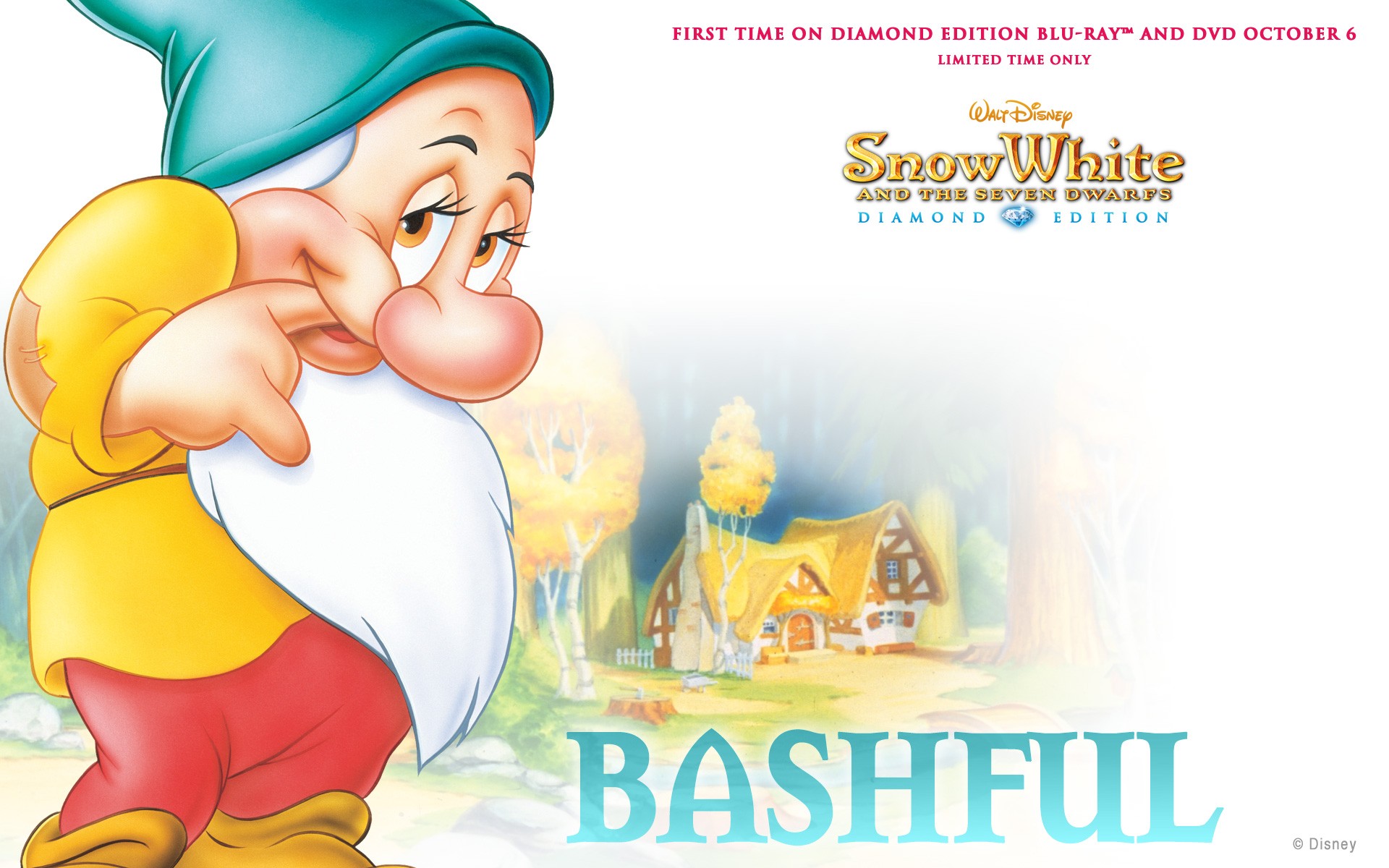 cartoon, movie, snow white and the seven dwarfs, bashful, disney, snow white QHD