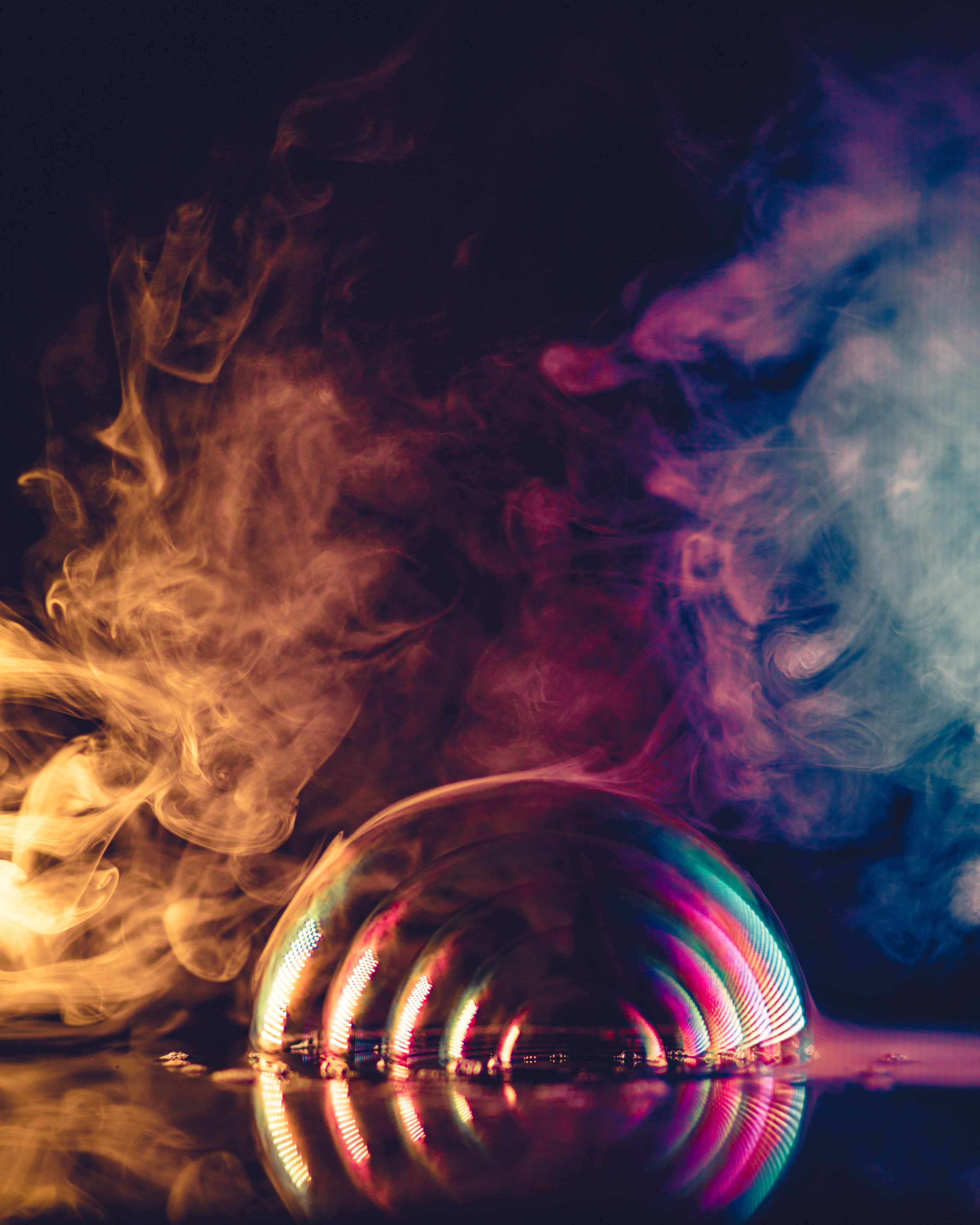 Desktop FHD smoke, abstract, multicolored, motley, close up, bubble