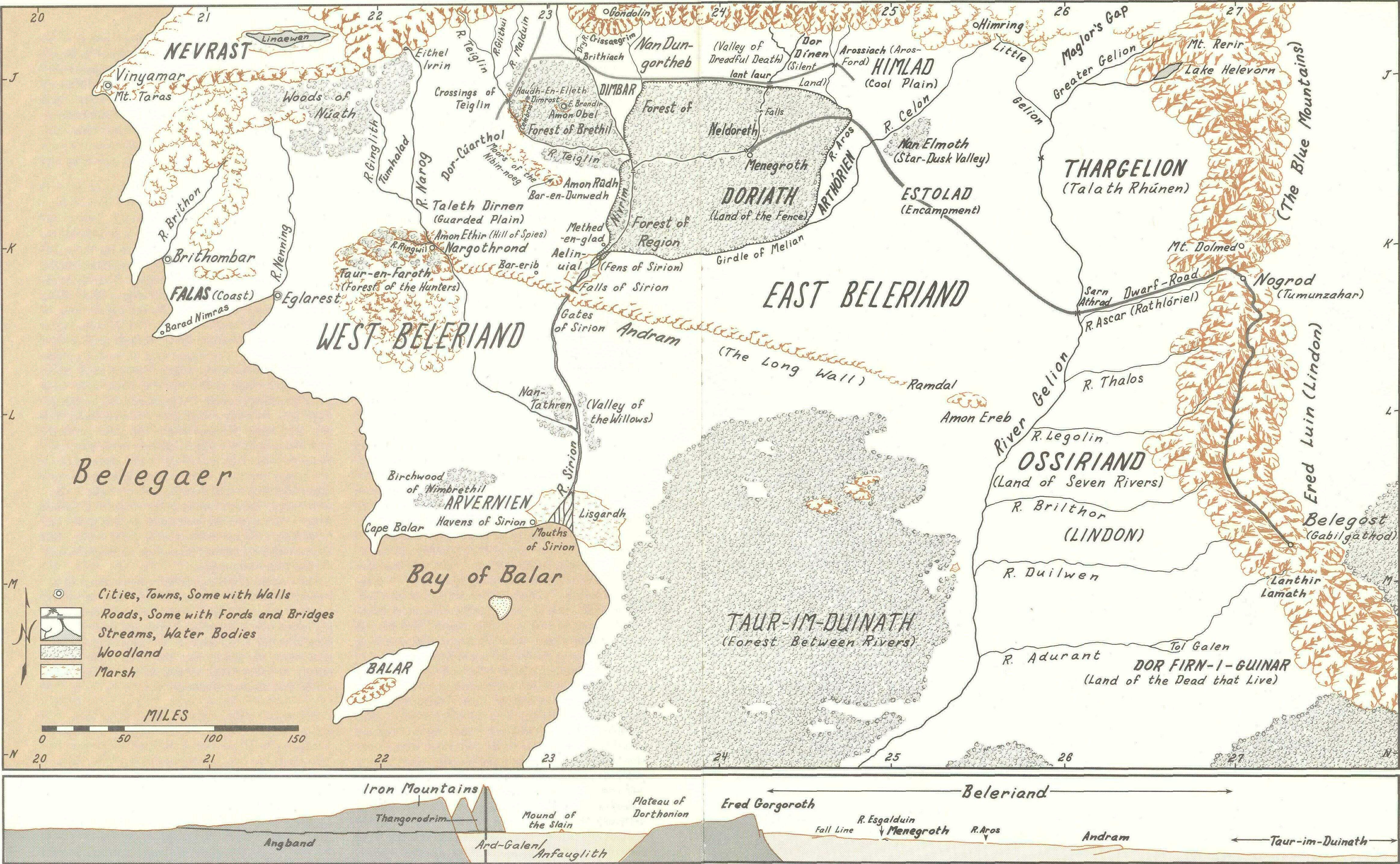 Эпохи средиземья. Белерианд карта Толкин. Джон Толкиен карта Средиземья. Карта Средиземья Сильмариллион. Сильмариллион карта Белерианда.