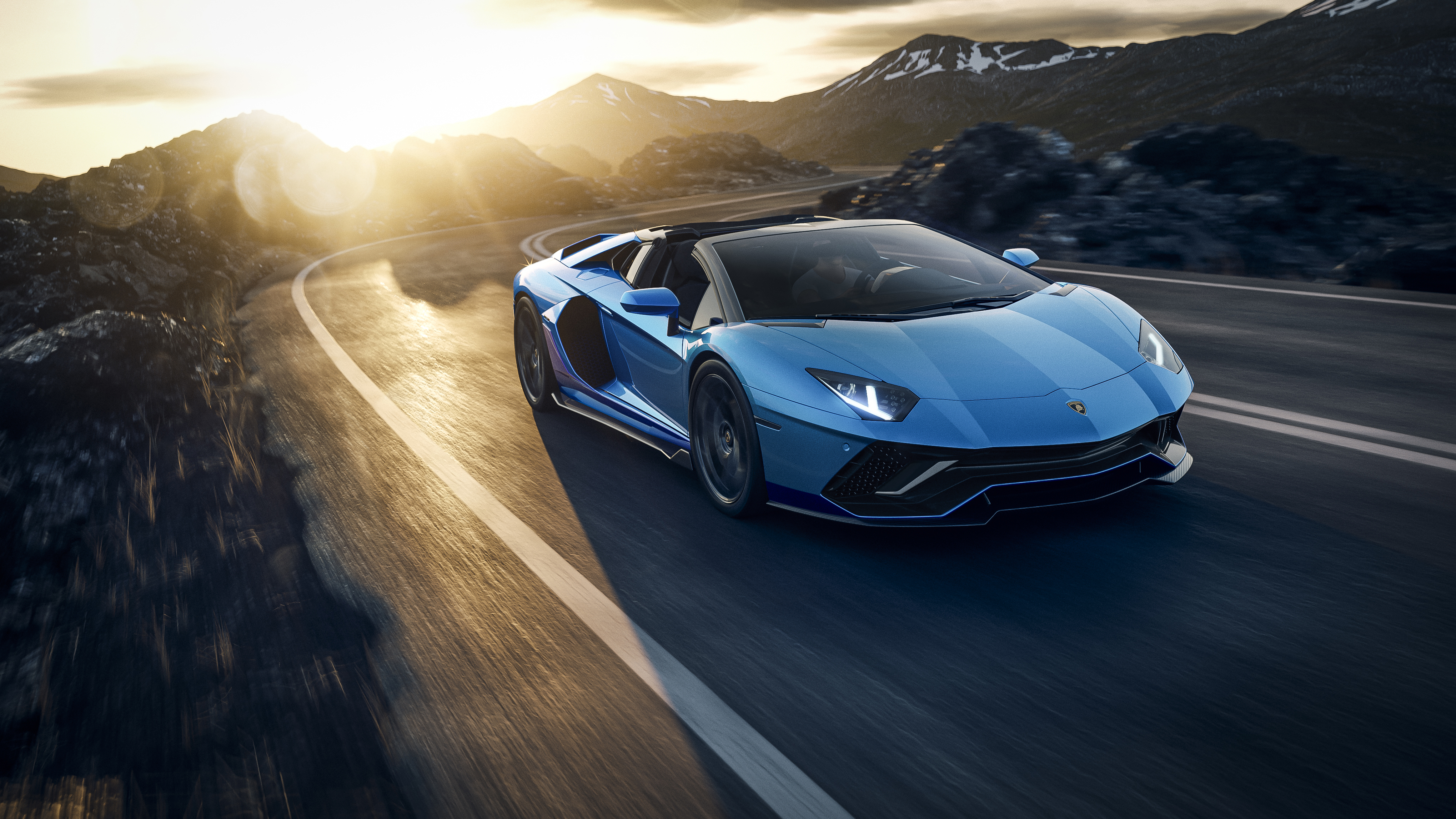 Lamborghini Aventador Blue 4k