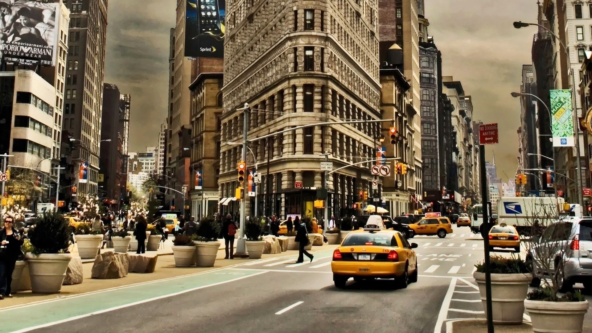 Download mobile wallpaper Traffic, Movement, Manhattan, United States, Cities, Street, Usa for free.