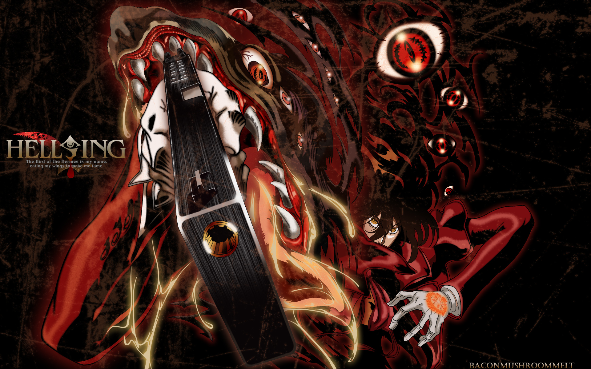 Download mobile wallpaper Occult, Pistol, Hellsing, Gun, Weapon, Dark, Anime for free.