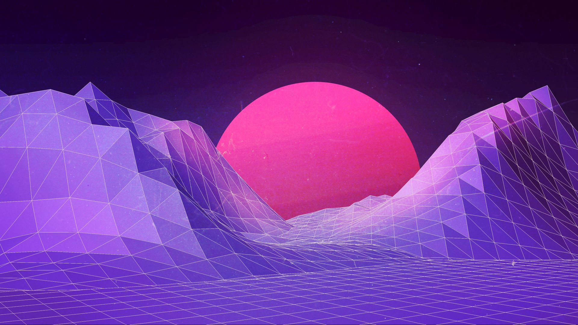 synthwave, abstract, vector, landscape
