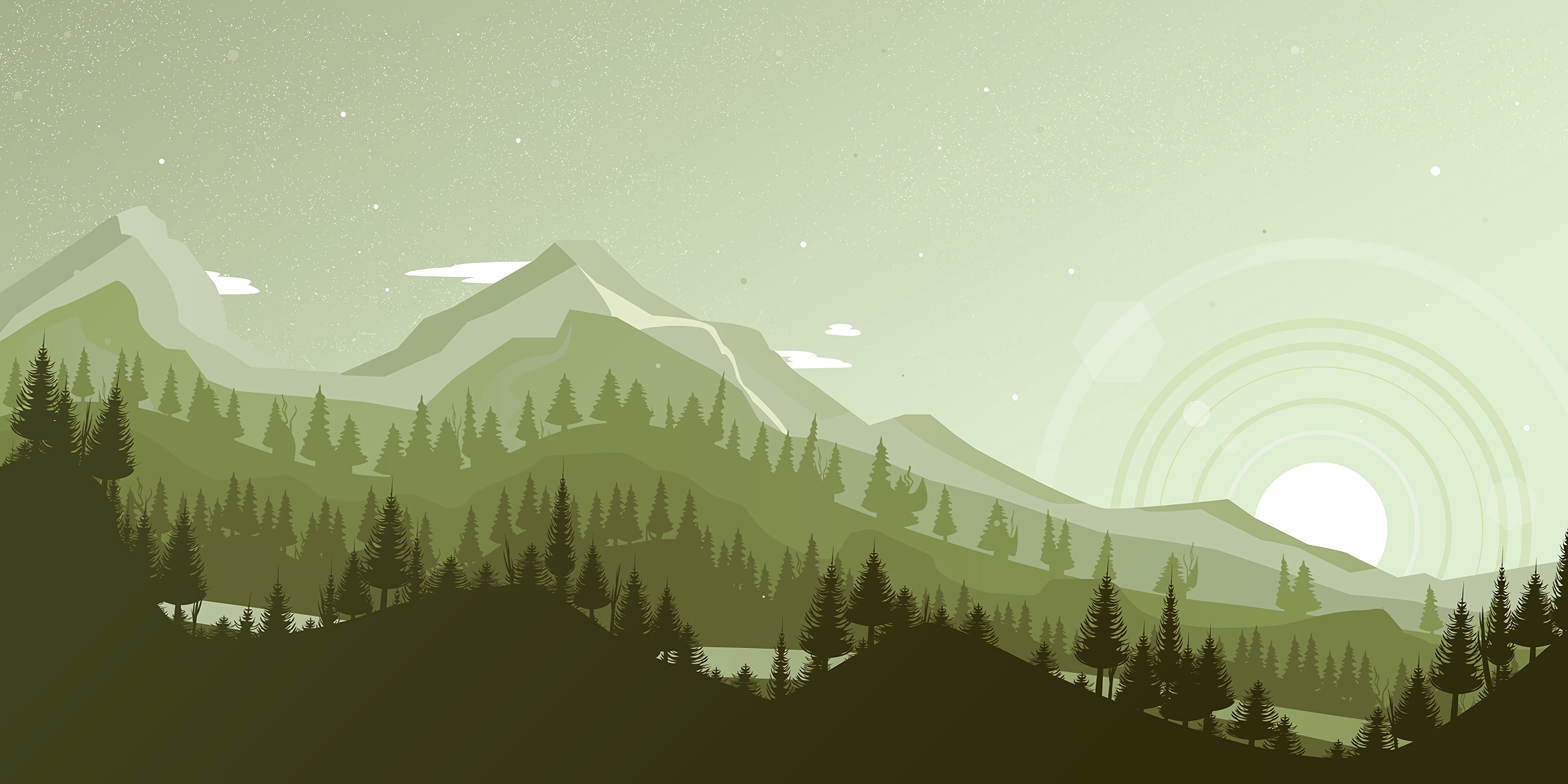 Free download wallpaper Vector, Sunset, Mountains, Landscape on your PC desktop