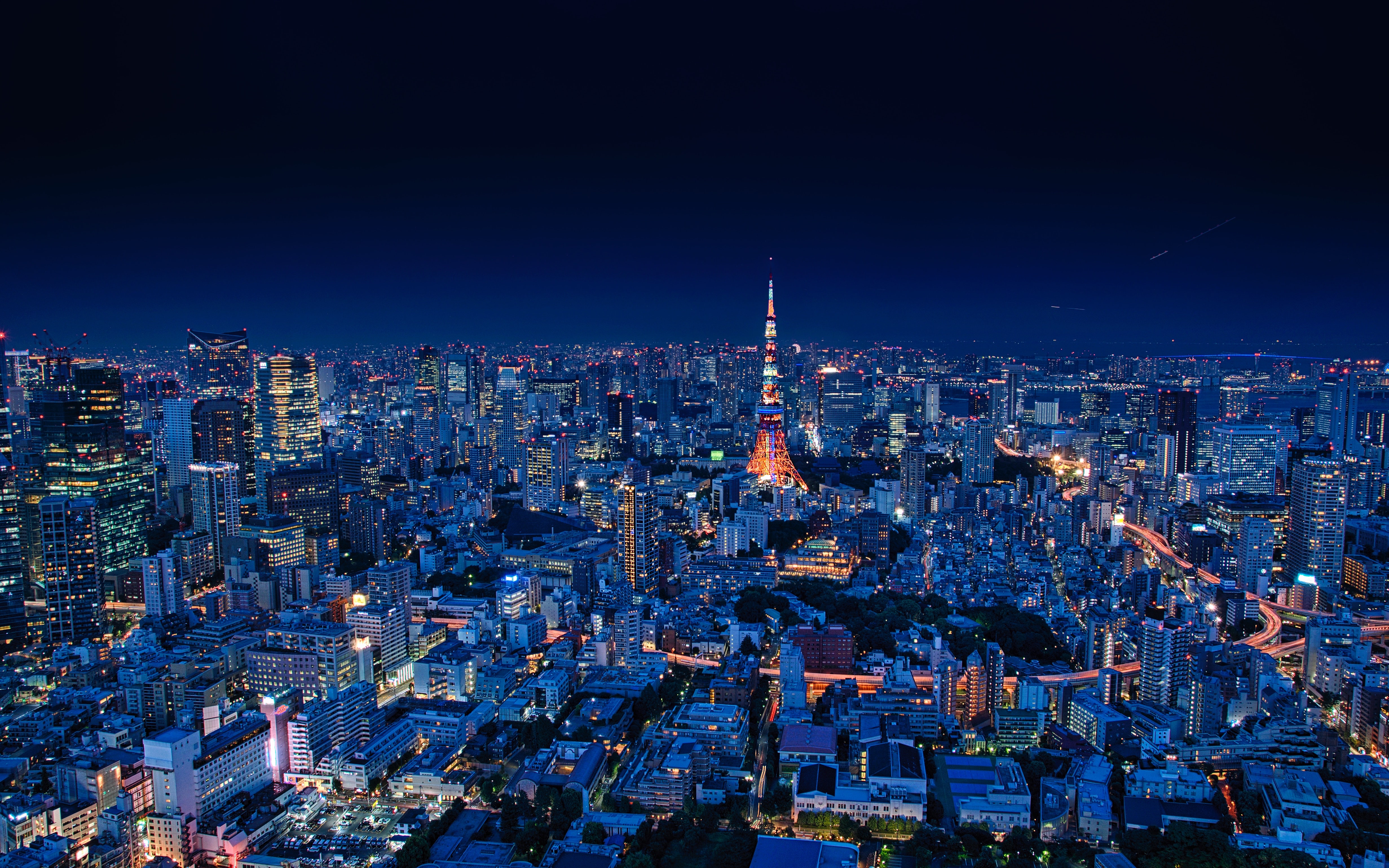 94905壁紙のダウンロード日本, 東京, アーキテクチャ, 都市, 建物, 上から見る, 夜の街, ナイトシティ, 概要概要, 復習-スクリーンセーバーと写真を無料で