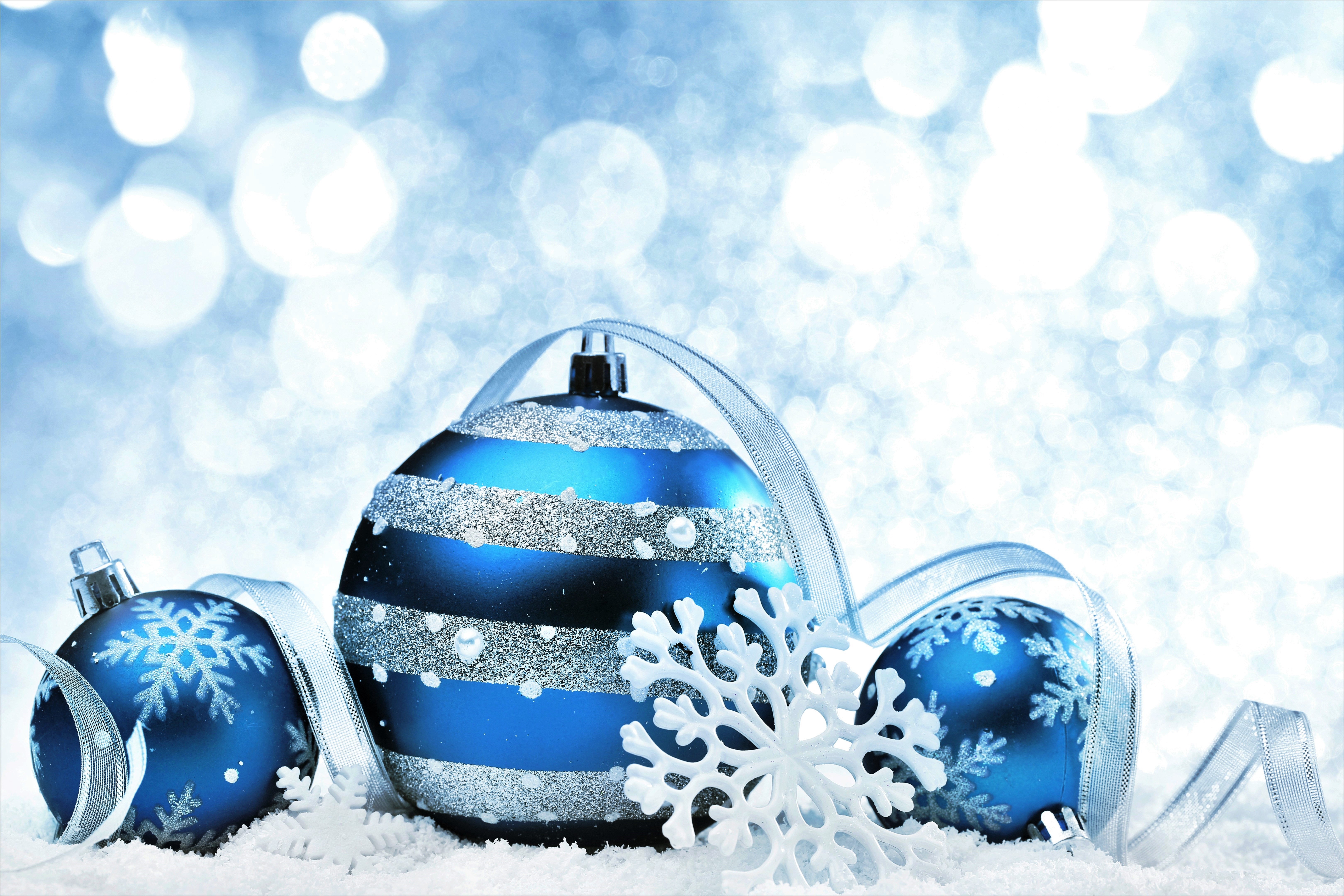 Download mobile wallpaper Christmas, Holiday, Silver, Snowflake, Ribbon, Christmas Ornaments for free.