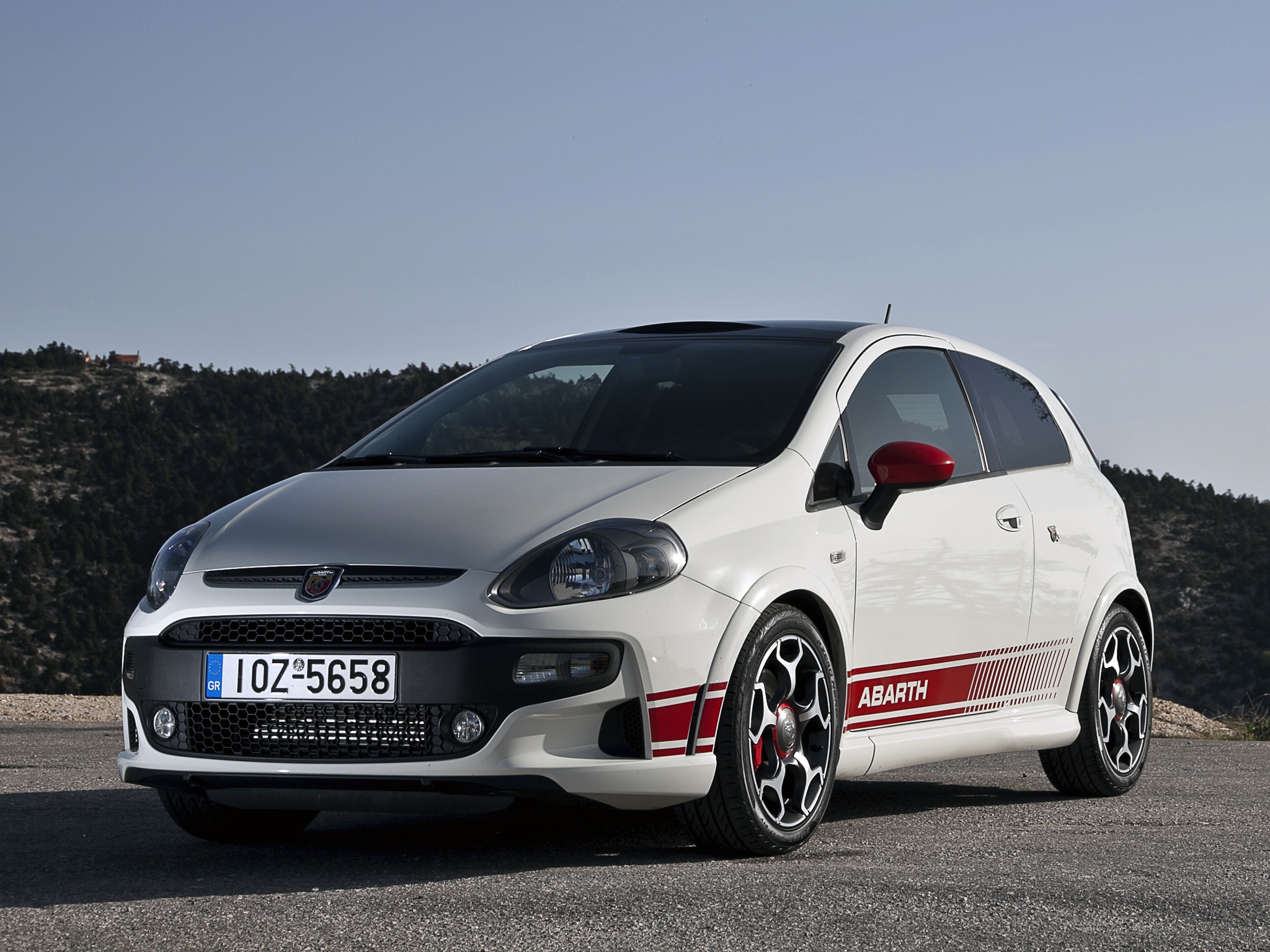 sports, auto, cars, white, front view, 2010, track, route, abarth, abarat, punto evo wallpapers for tablet