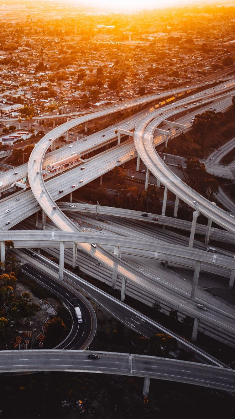 Download mobile wallpaper Cities, Usa, California, Los Angeles, Highway, Freeway, Man Made for free.