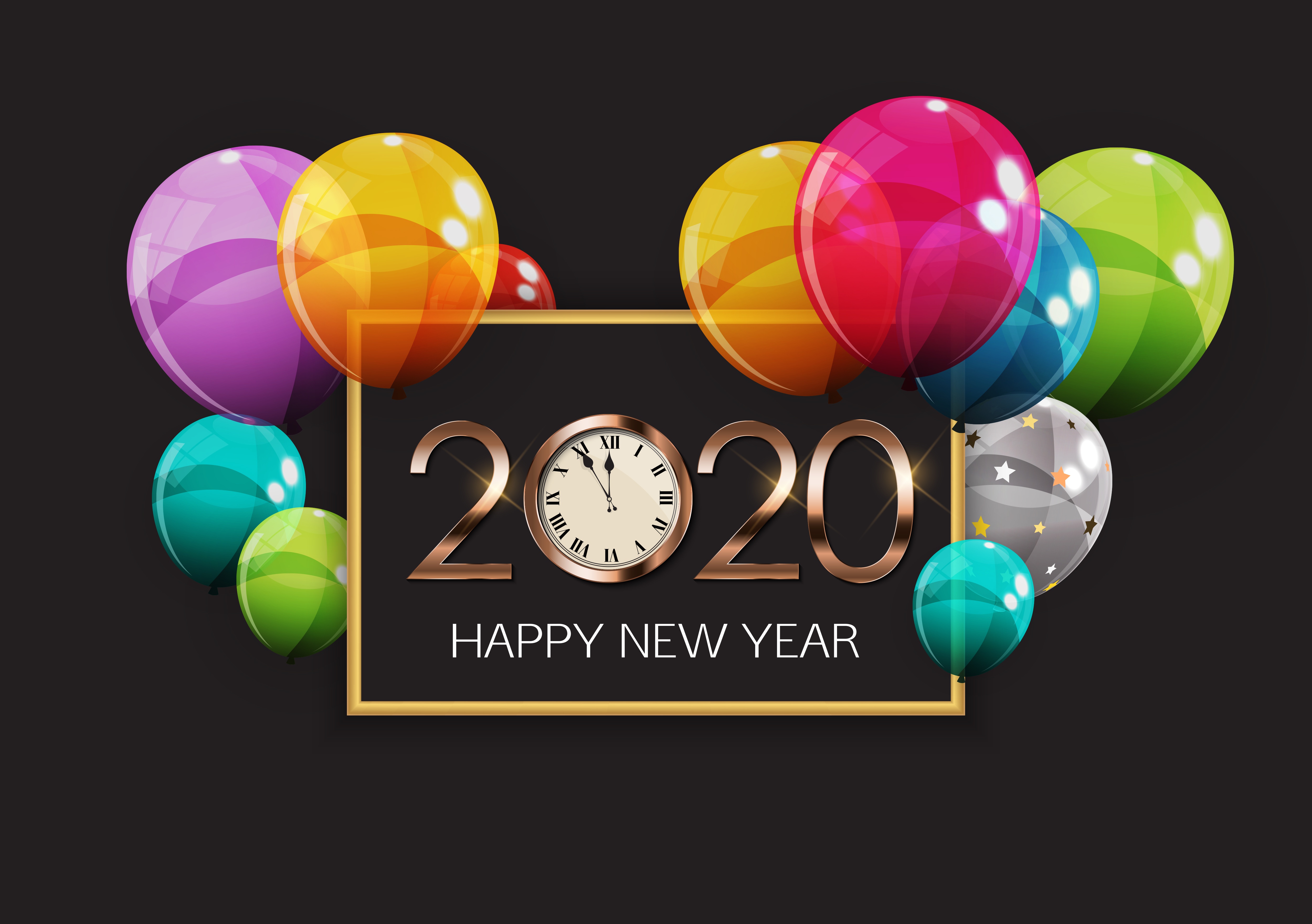 960623壁紙のダウンロードホリデー, 2020年新年, バルーン, あけましておめでとう, 新年-スクリーンセーバーと写真を無料で