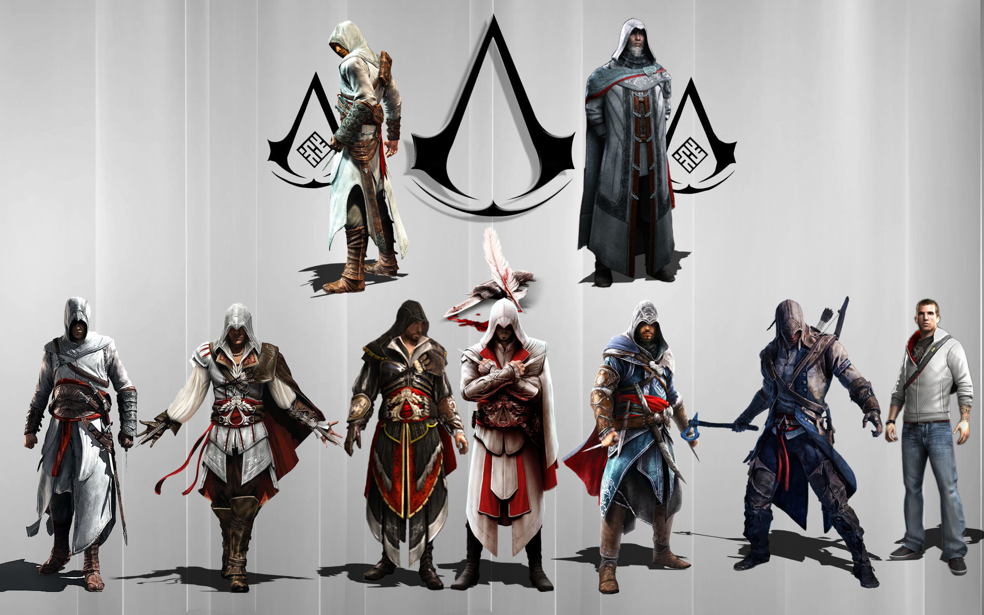 connor (assassin's creed), video game, assassin's creed, altair (assassin's creed), desmond miles, ezio (assassin's creed) iphone wallpaper