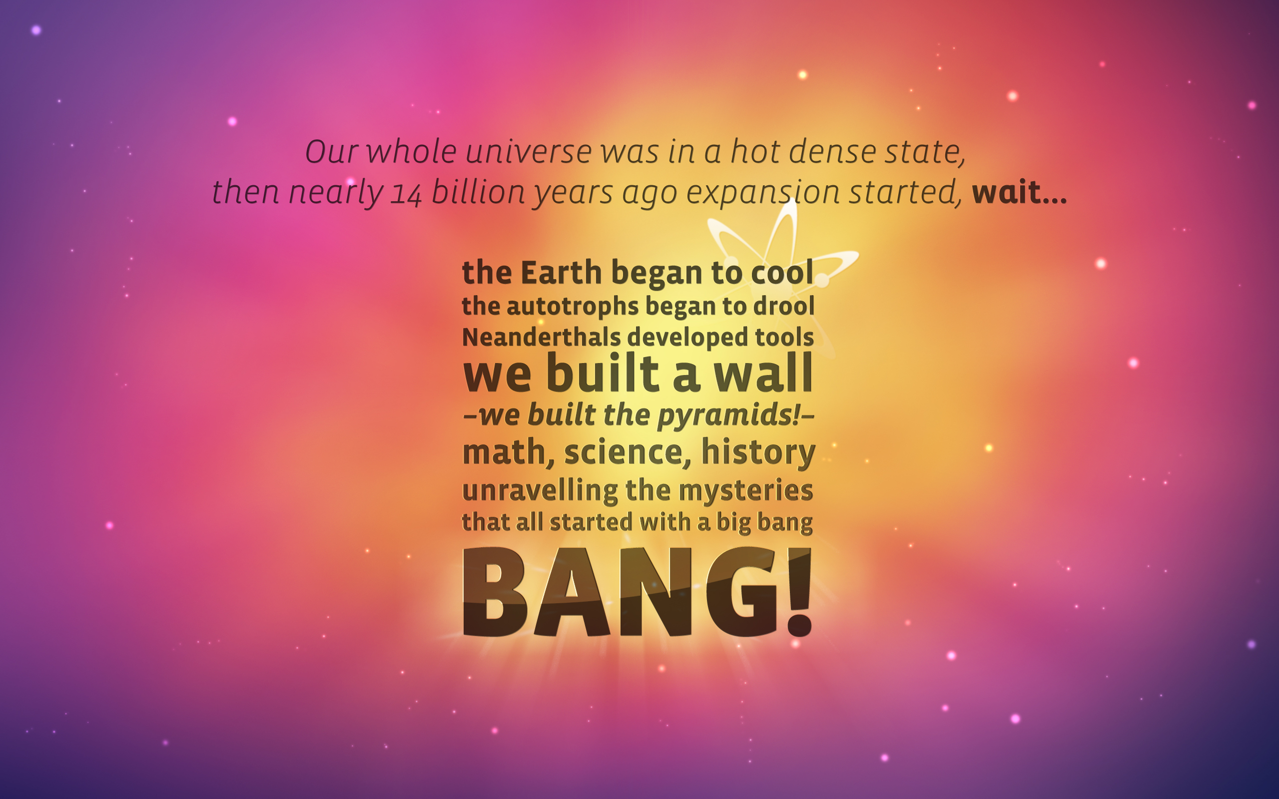 Horizontal Wallpaper word, tv show, the big bang theory
