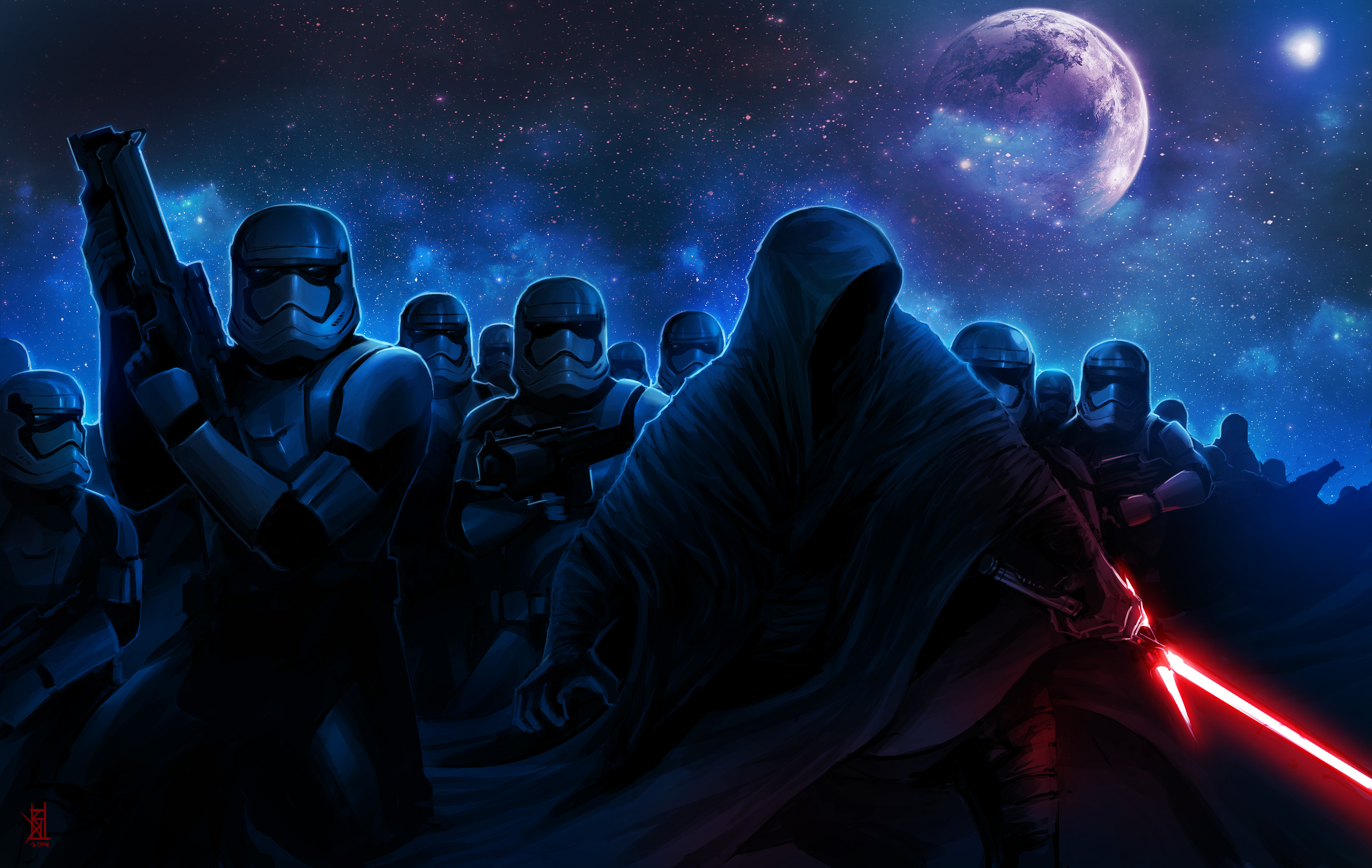 stormtrooper, movie, star wars episode vii: the force awakens, kylo ren, lightsaber, star wars phone background