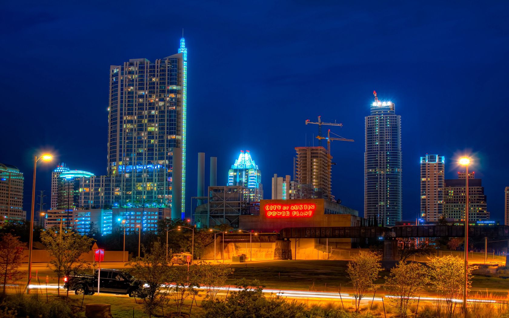 Download mobile wallpaper Austin, Texas, Building, Skyscrapers, Cities, Night for free.