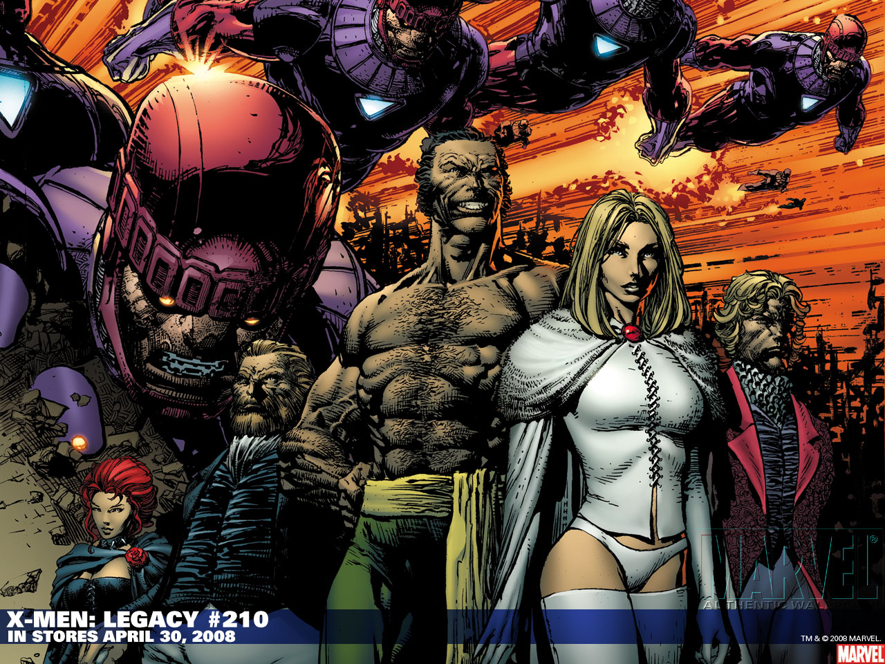 comics, x men: legacy, emma frost, hellfire club, jean grey, sebastian shaw, sentinel (marvel comics), white queen (marvel comics) High Definition image